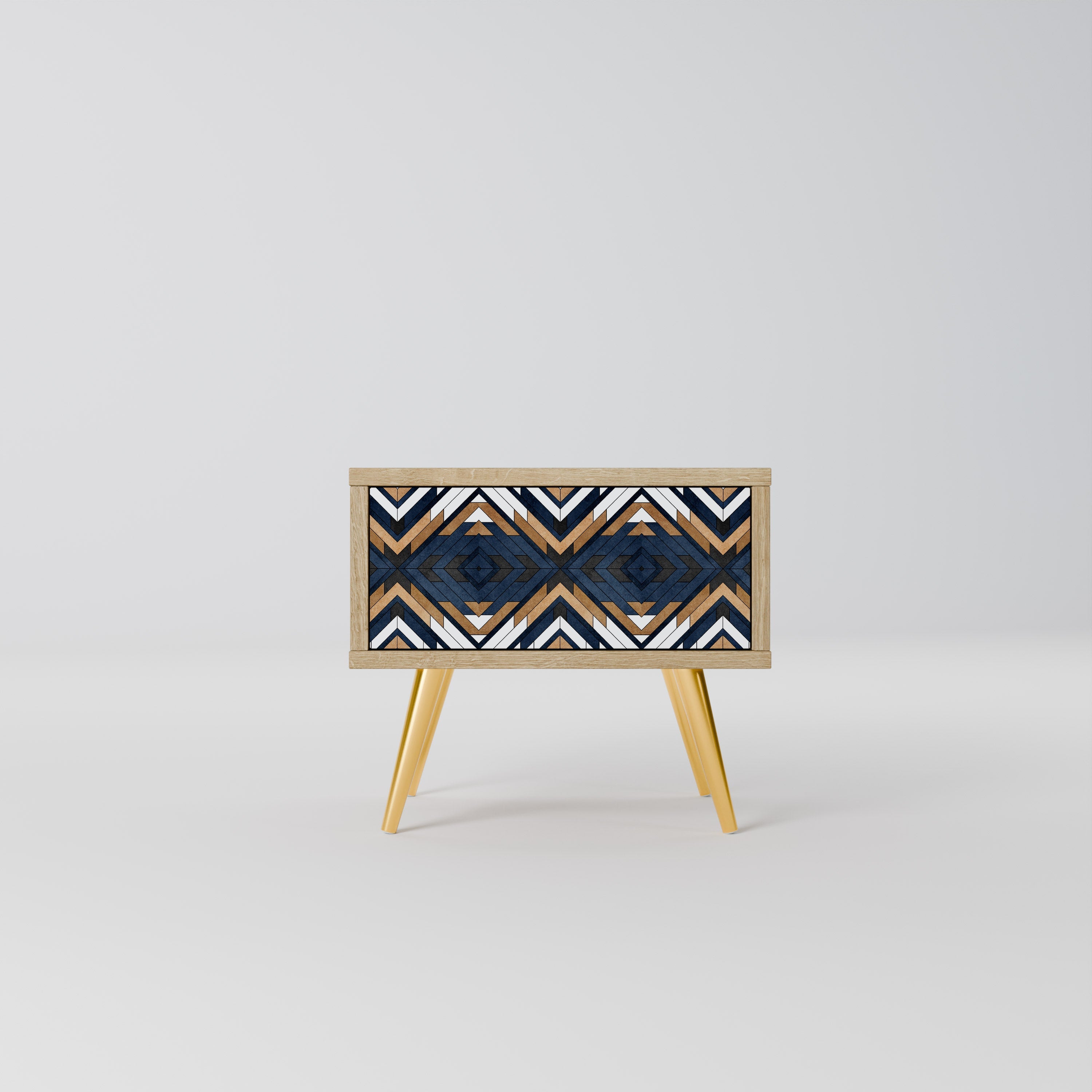ARTFUL GEOMETRY Nightstand in Oak Effect