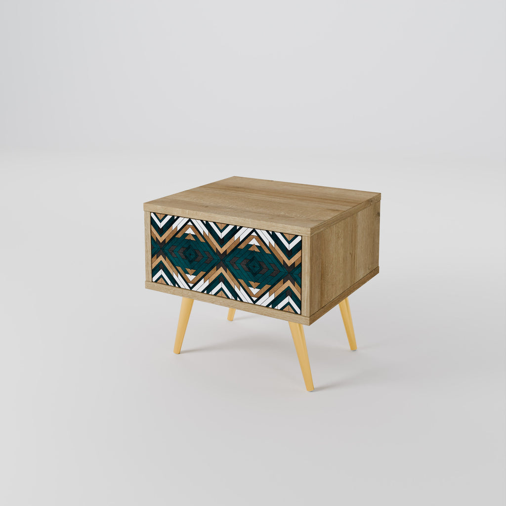 ARTISTIC GEOMETRY Nightstand in Oak Effect
