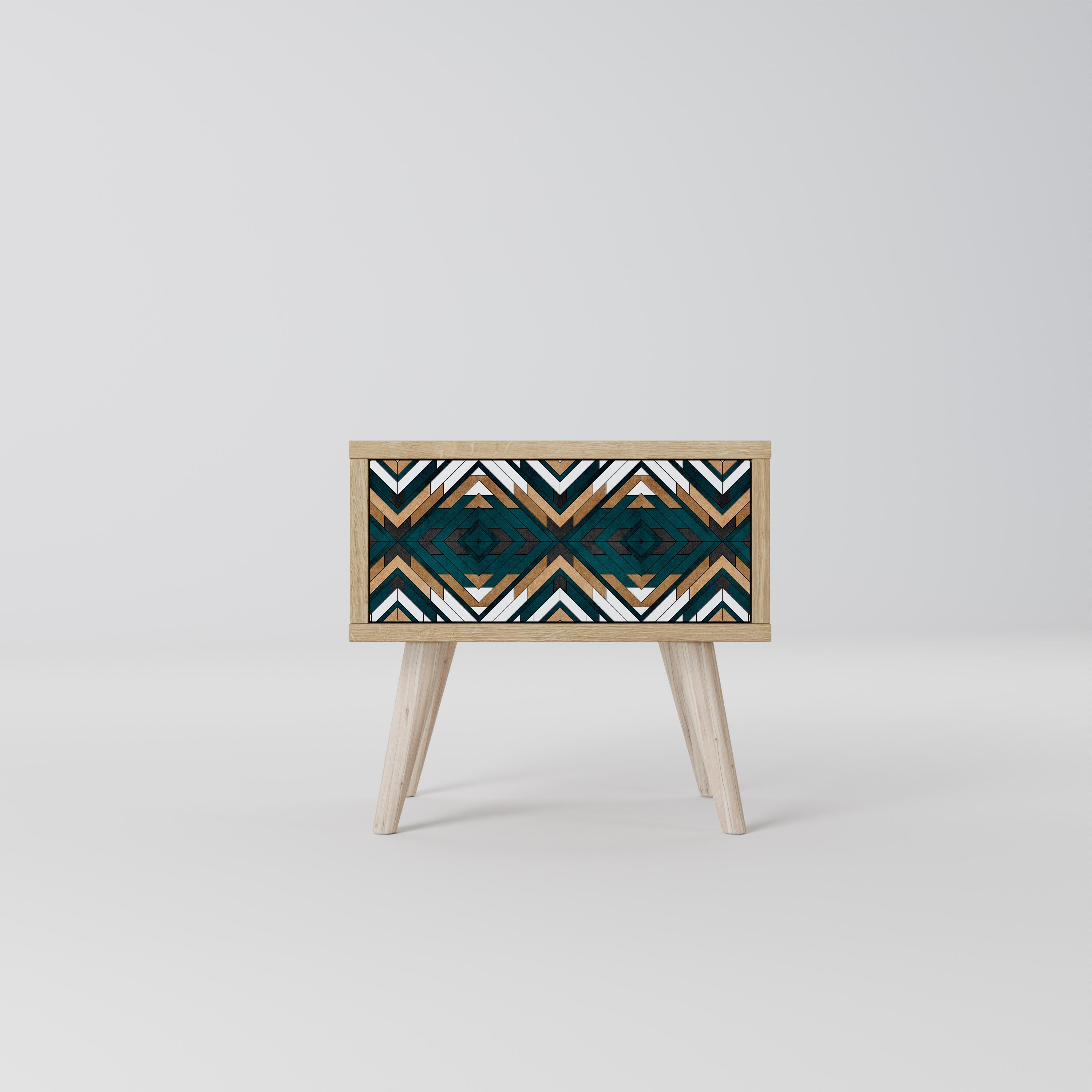 ARTISTIC GEOMETRY Nightstand in Oak Effect