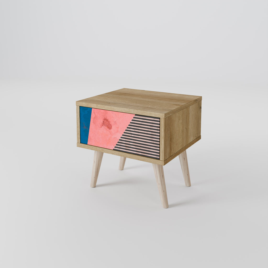 GLAMOROUS STRIPE Κομοδίνο με συρτάρι