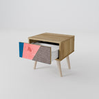 GLAMOROUS STRIPE Κομοδίνο με συρτάρι