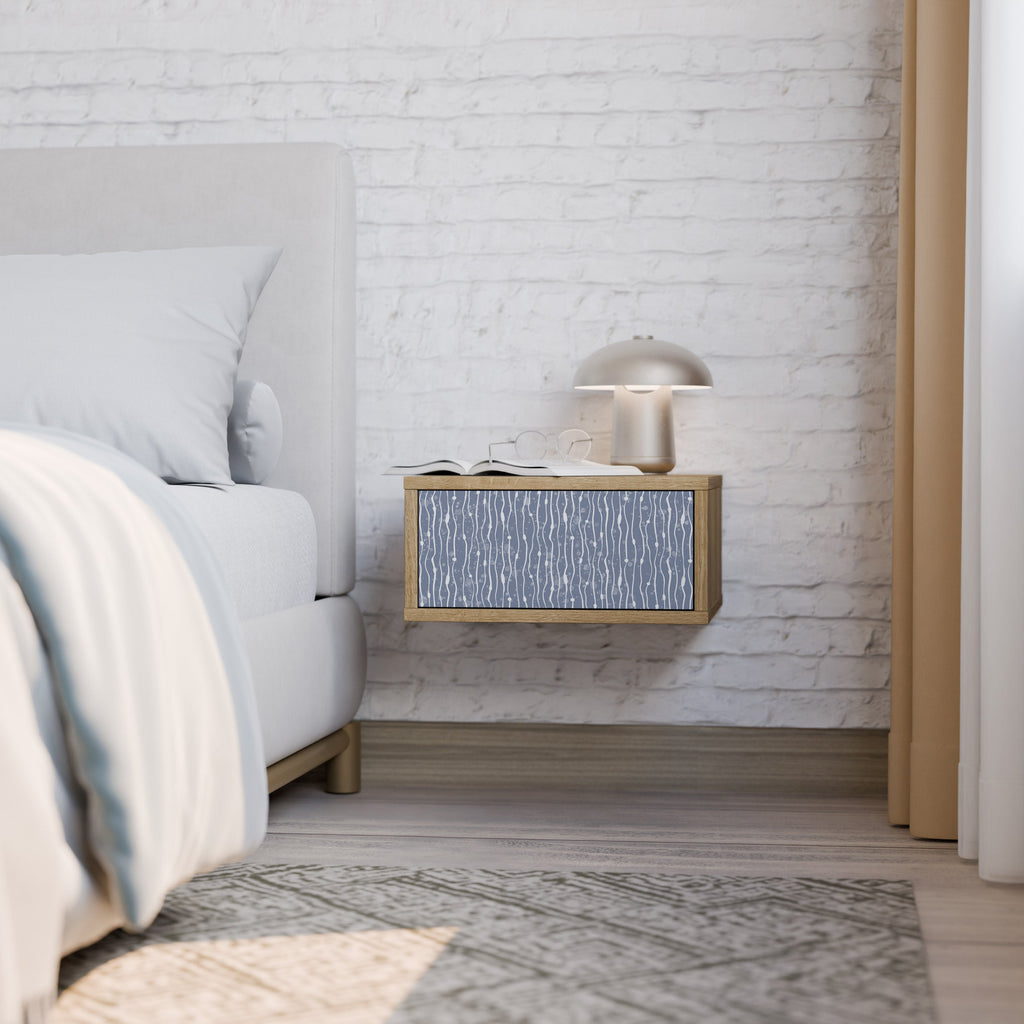 GRAPHITE RAIN Nightstand in Oak Effect