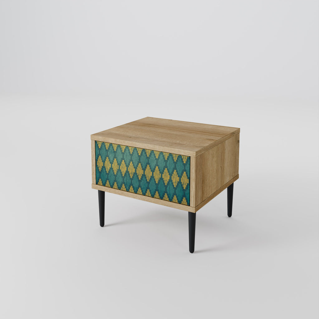 POLYGONS Nightstand in Oak Effect