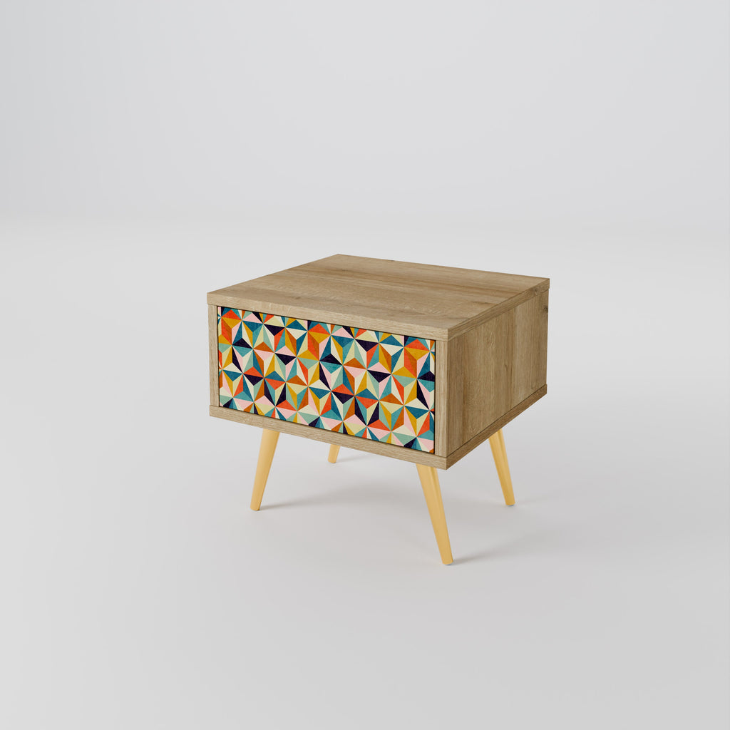 TESSELATE TREASURES Nightstand in Oak Effect