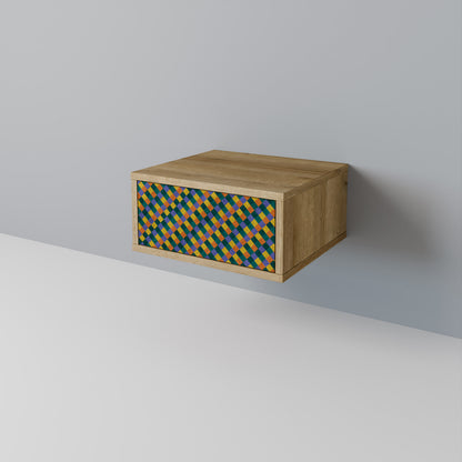 PAINTED SQUARES MIX Κομοδίνο με συρτάρι