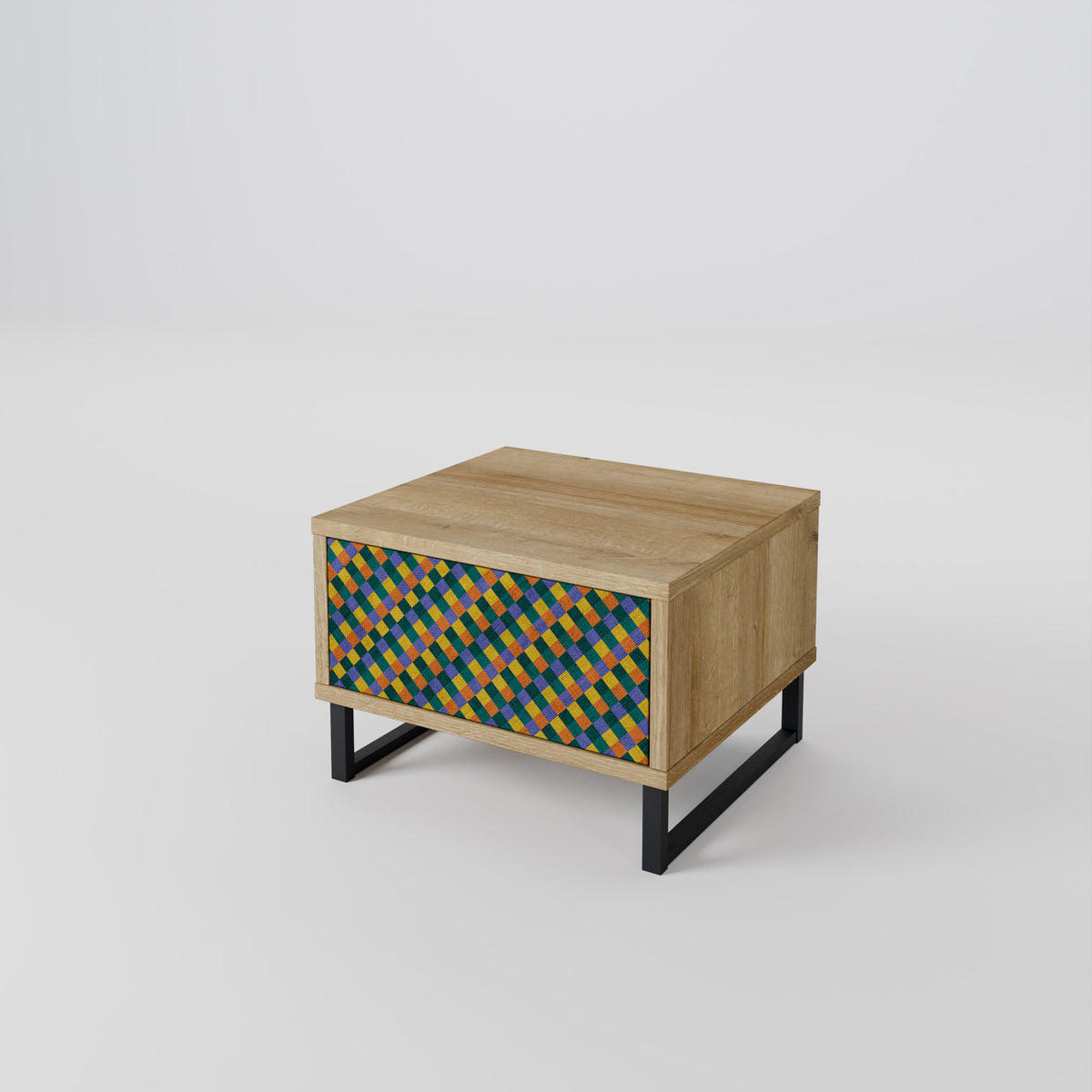 PAINTED SQUARES MIX Κομοδίνο με συρτάρι