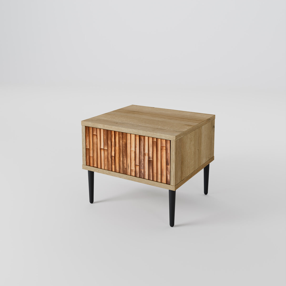 NATURAL WOOD Κομοδίνο με συρτάρι