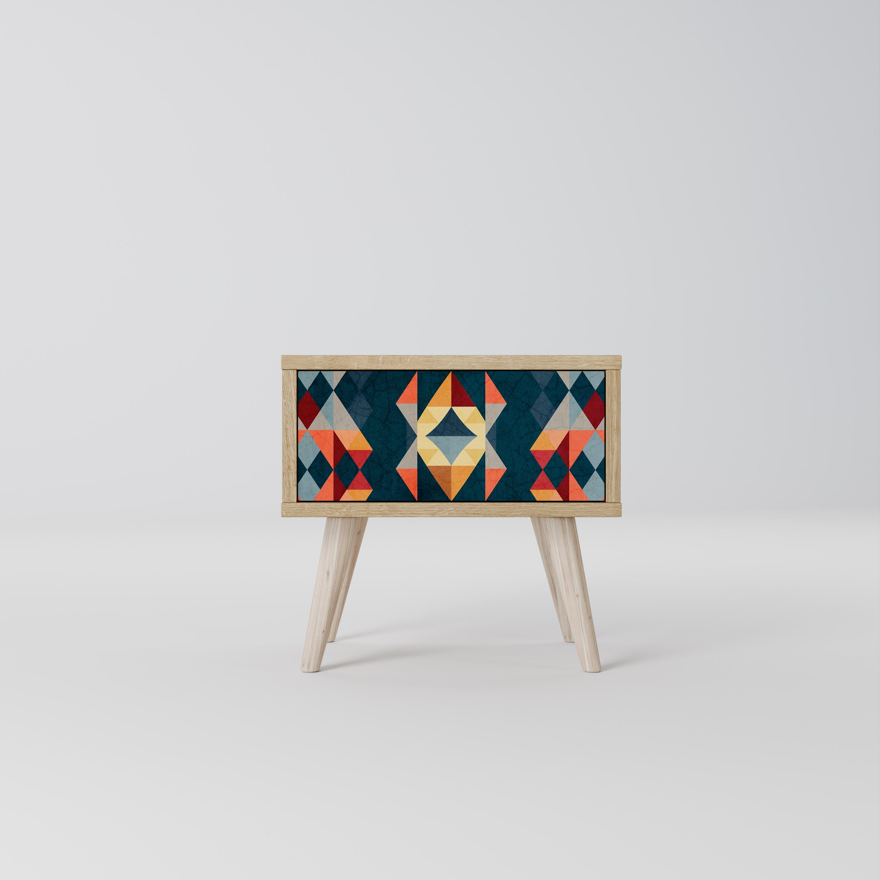 CRACKED ILLUSION Nightstand in Oak Effect