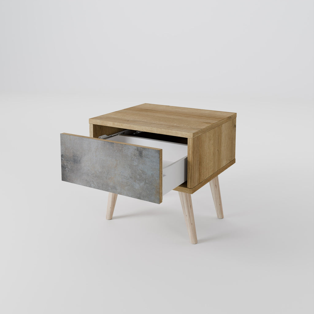 CONCRETE WALL Nightstand in Oak Effect