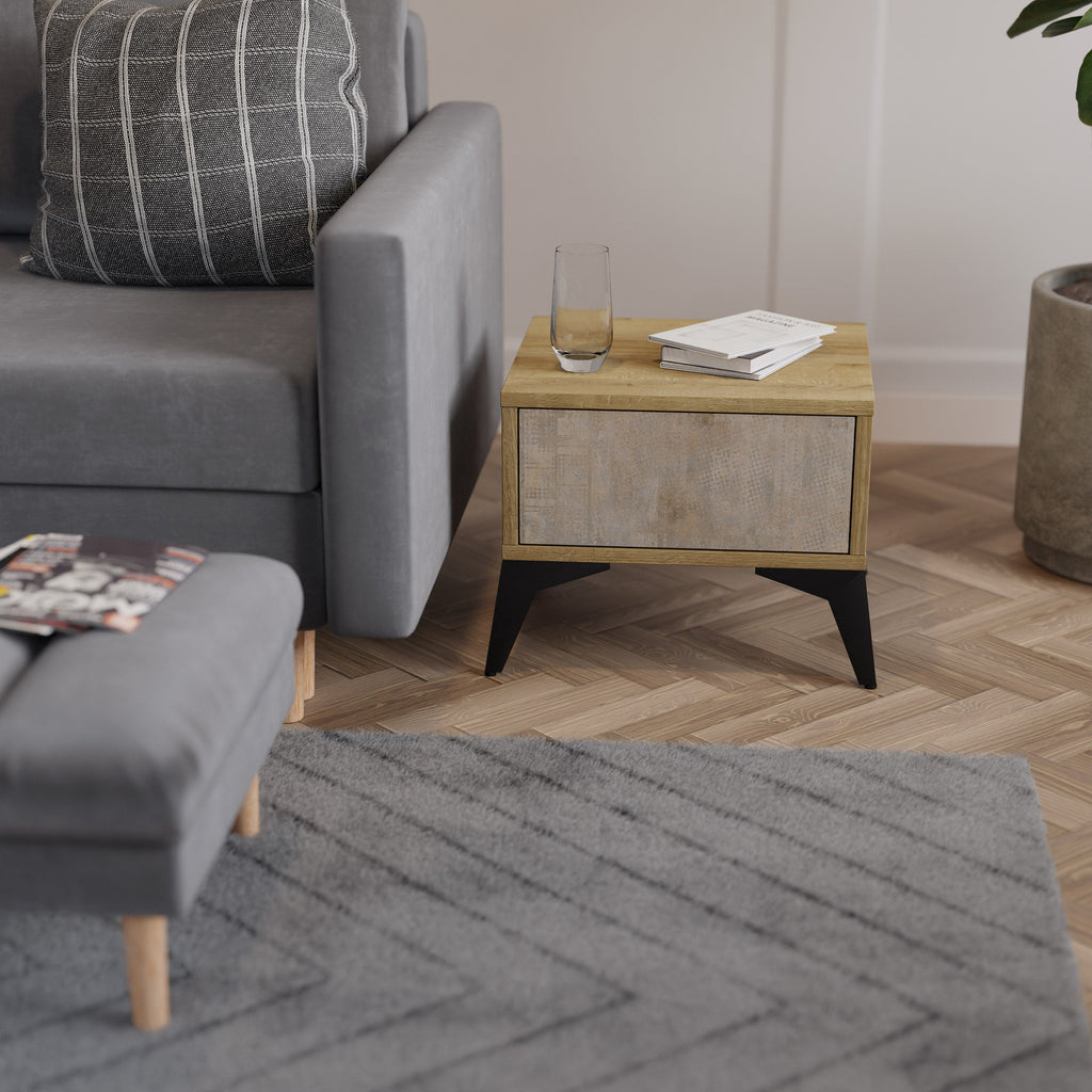 SCREEN ERROR Nightstand in Oak Effect