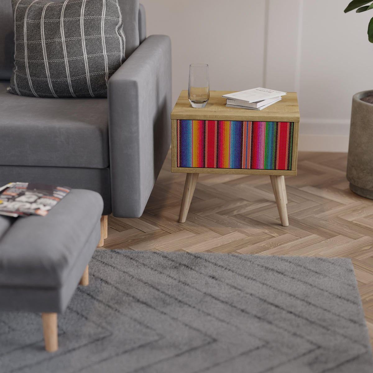 ETHNIC MEXICAN Κομοδίνο με συρτάρι