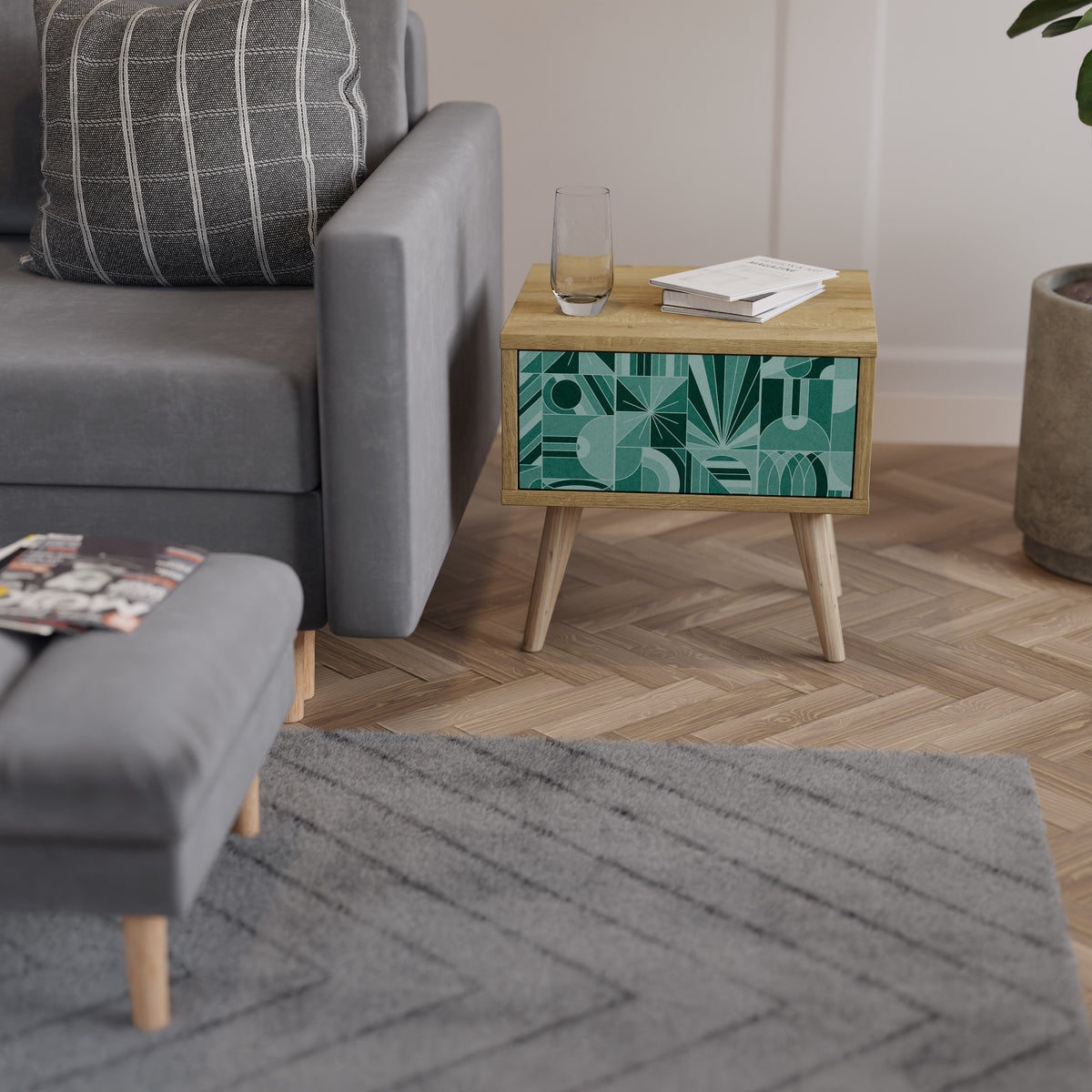 HARMONIC GRID Κομοδίνο με συρτάρι