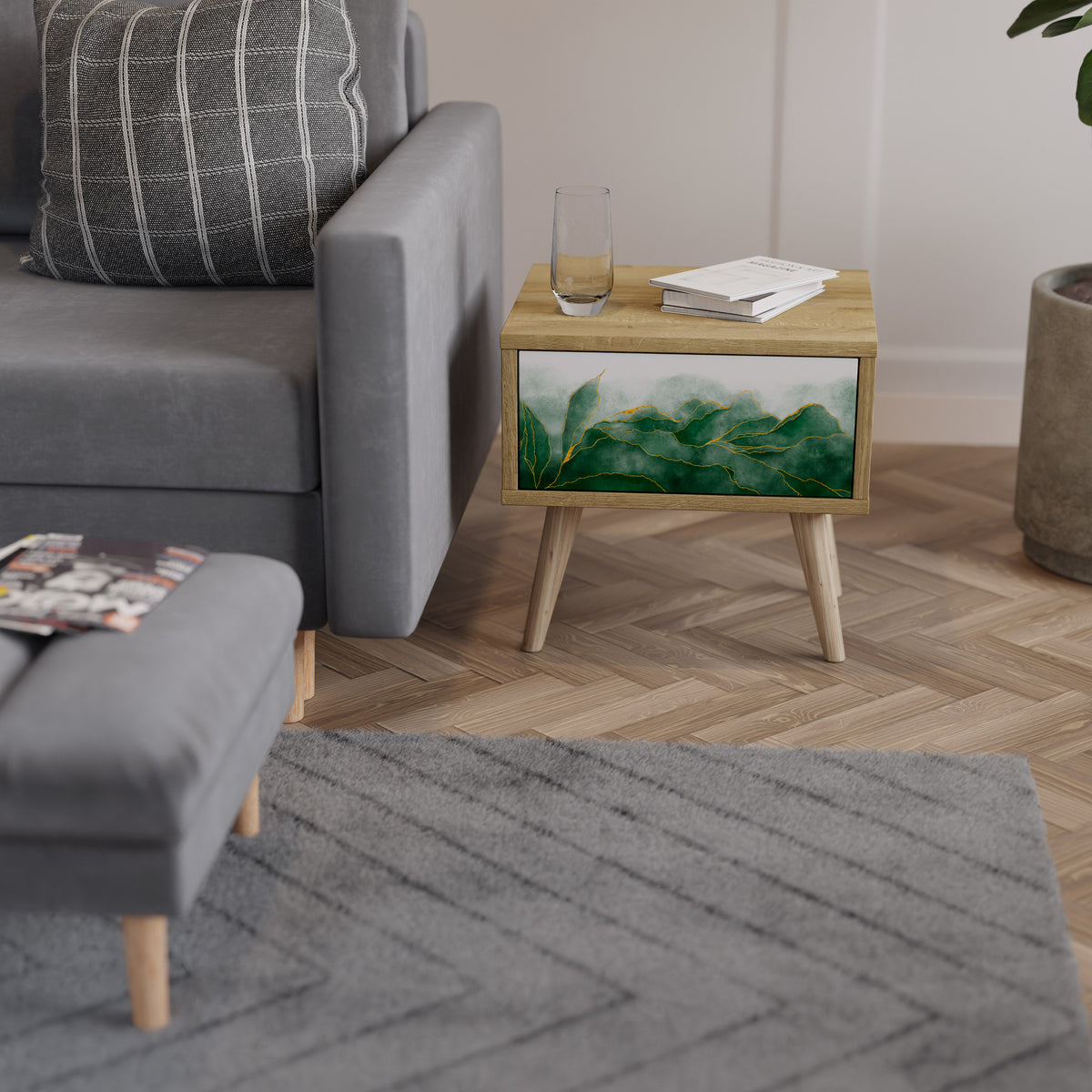 EXPENSIVE NATURE Κομοδίνο με συρτάρι