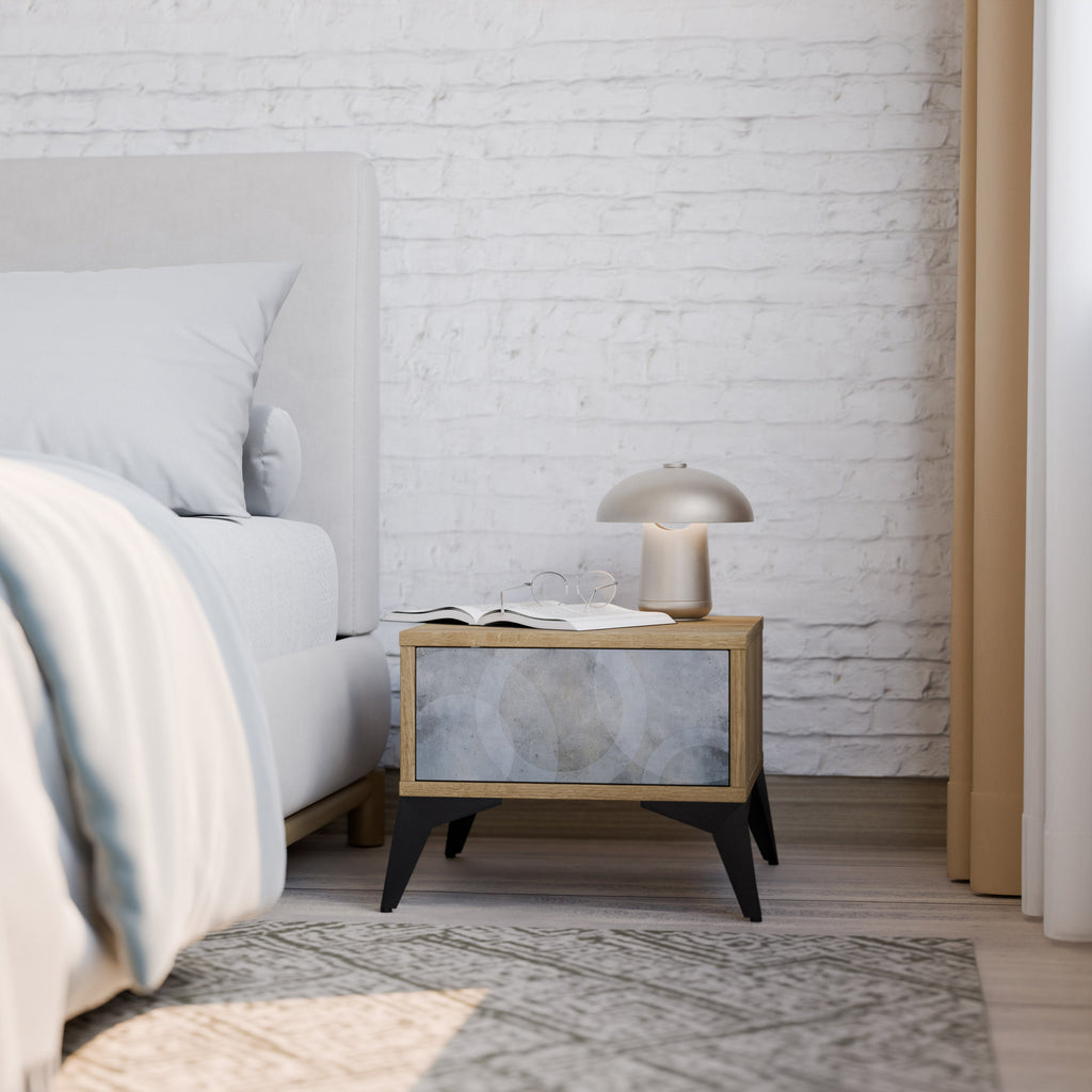 MUTED ARC Nightstand in Oak Effect