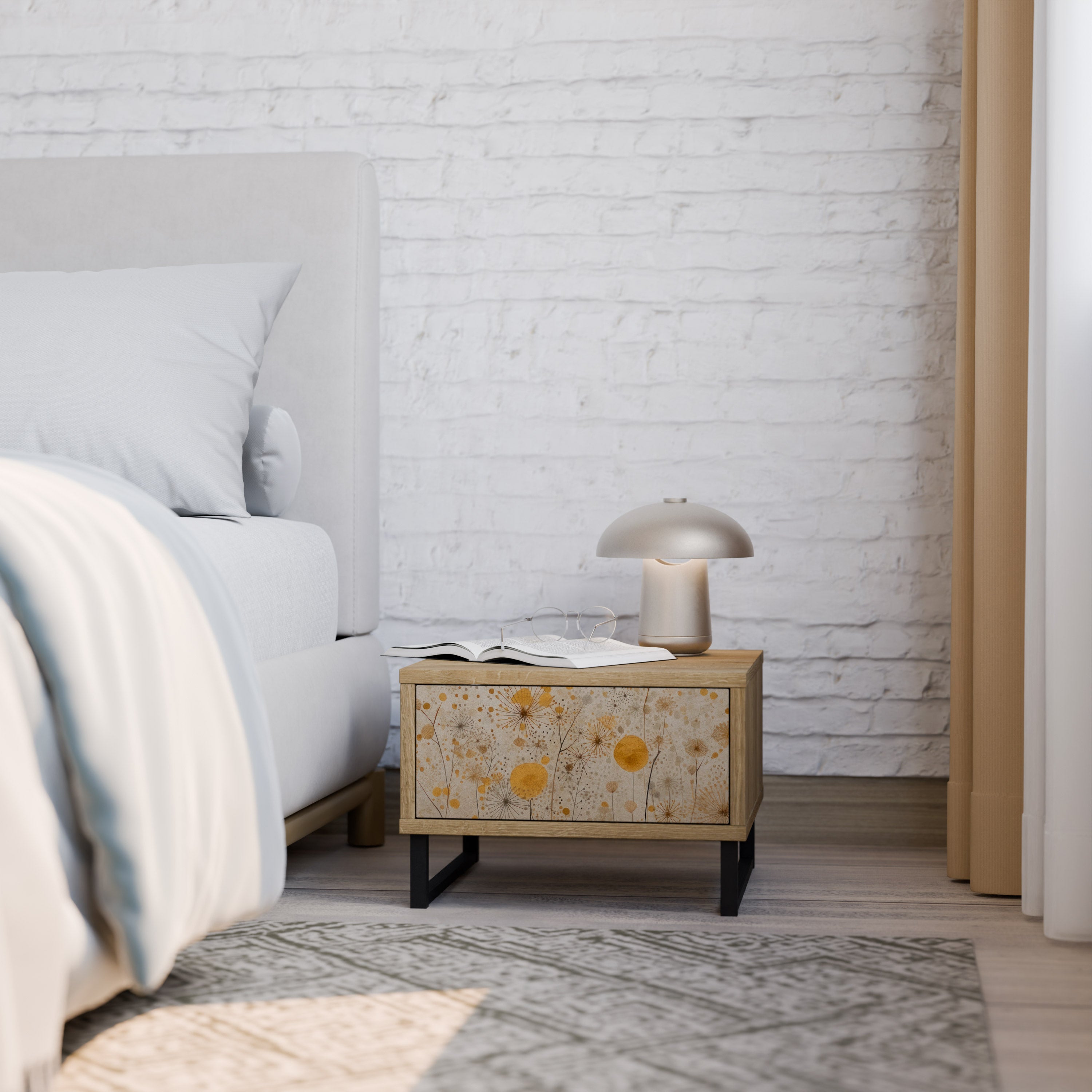 MORNING GLADE Nightstand in Oak Effect