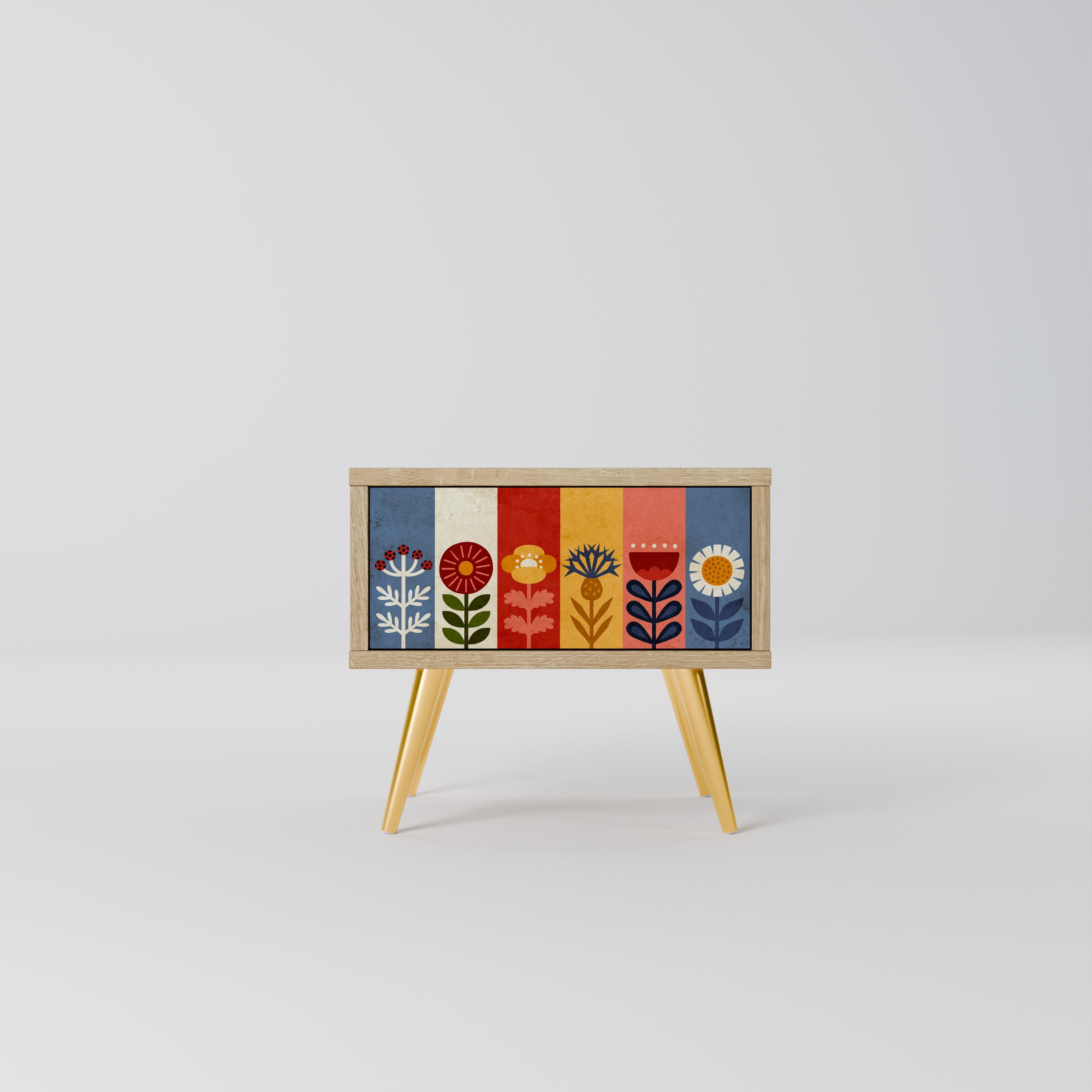 SCANDIC FLOWERET Nightstand in Oak Effect