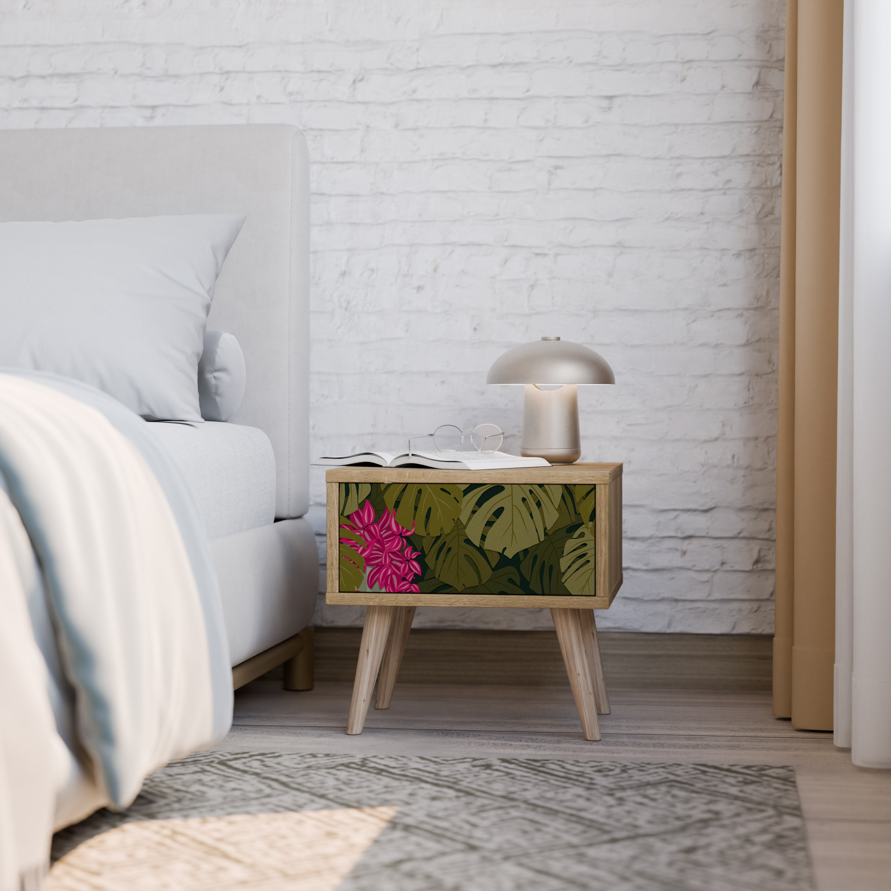 TROPICAL BEAUTY Nightstand in Oak Effect