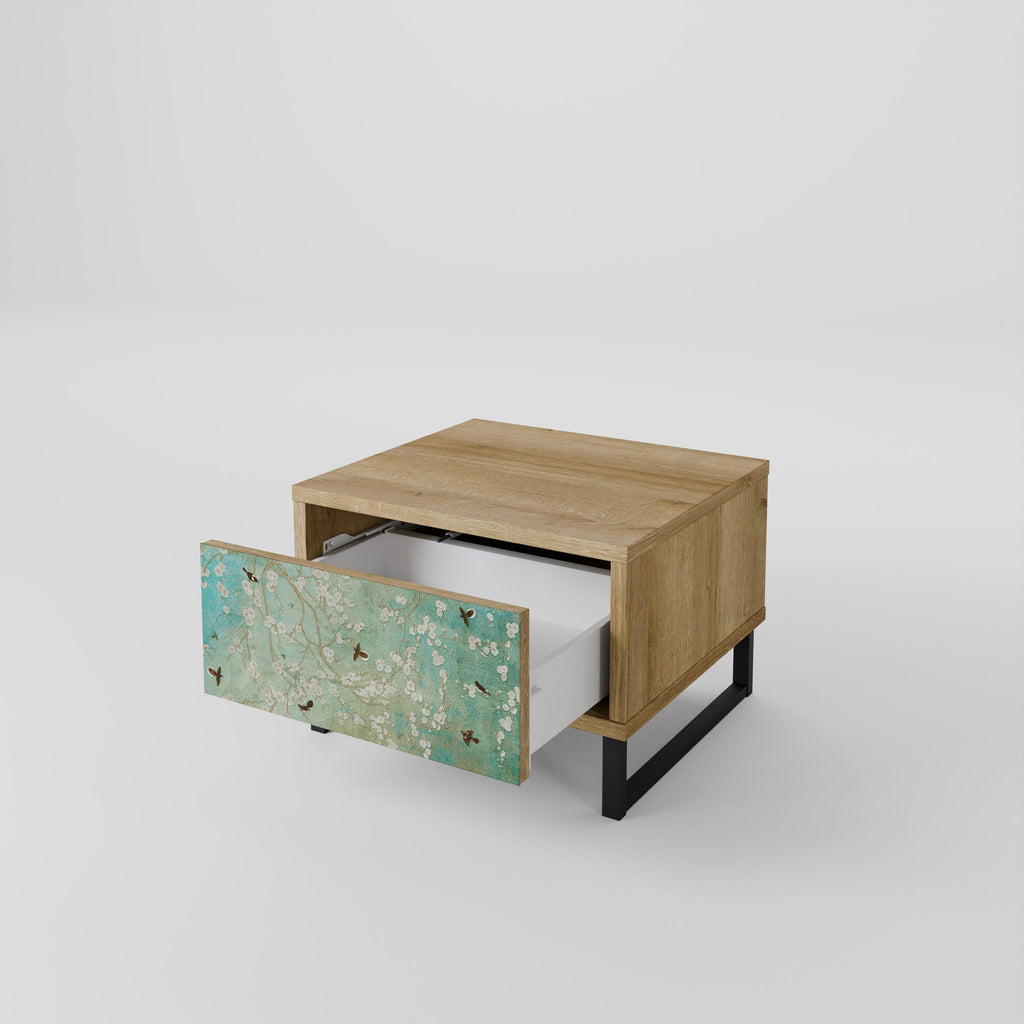 BLOOMING CHARM Nightstand in Oak Effect