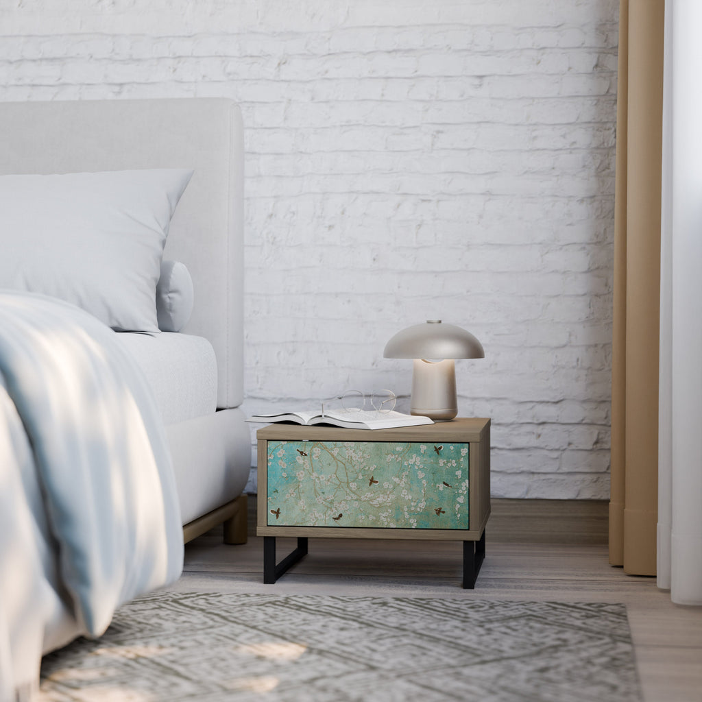 BLOOMING CHARM Nightstand in Oak Effect