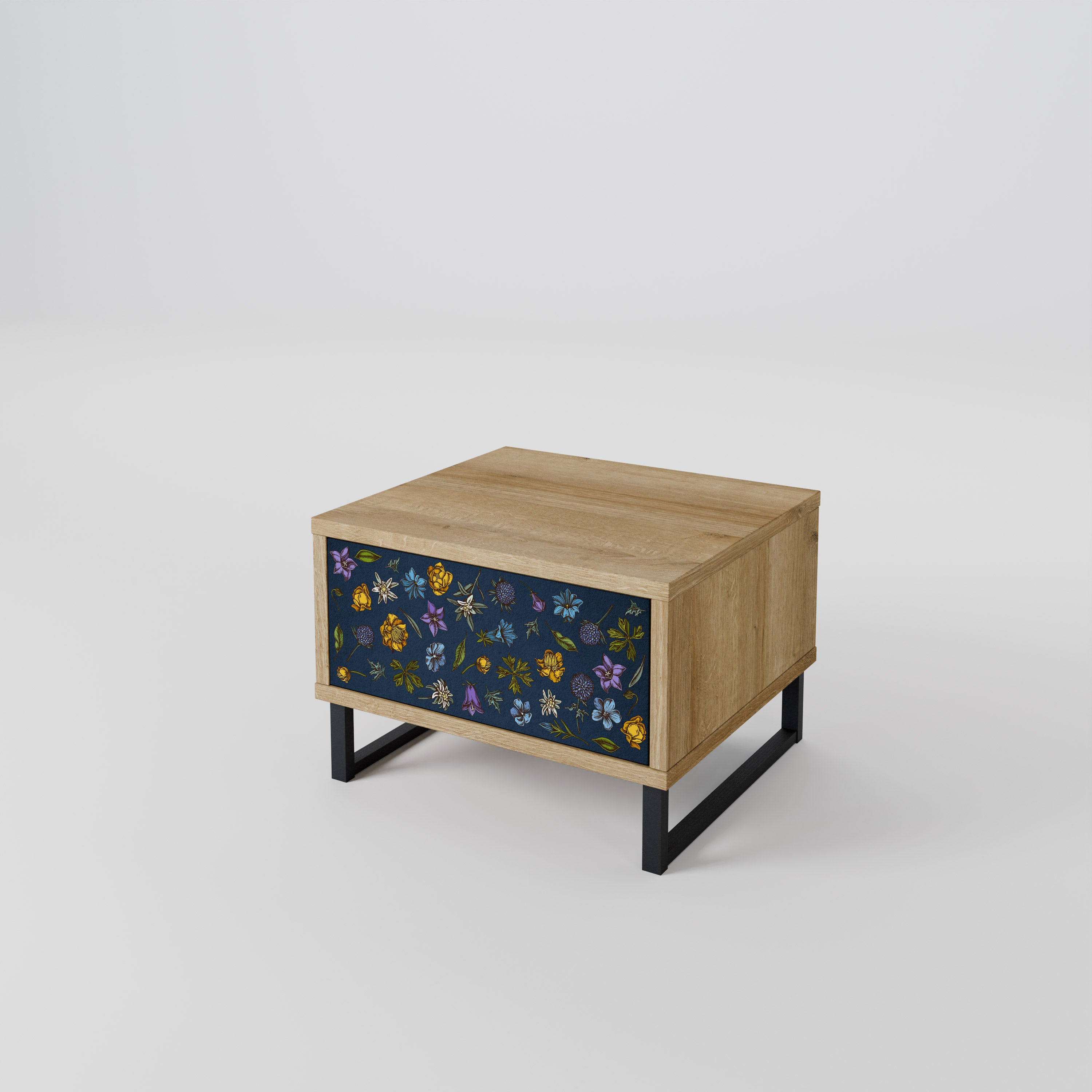 FLOWERS ON NAVY BLUE Nightstand