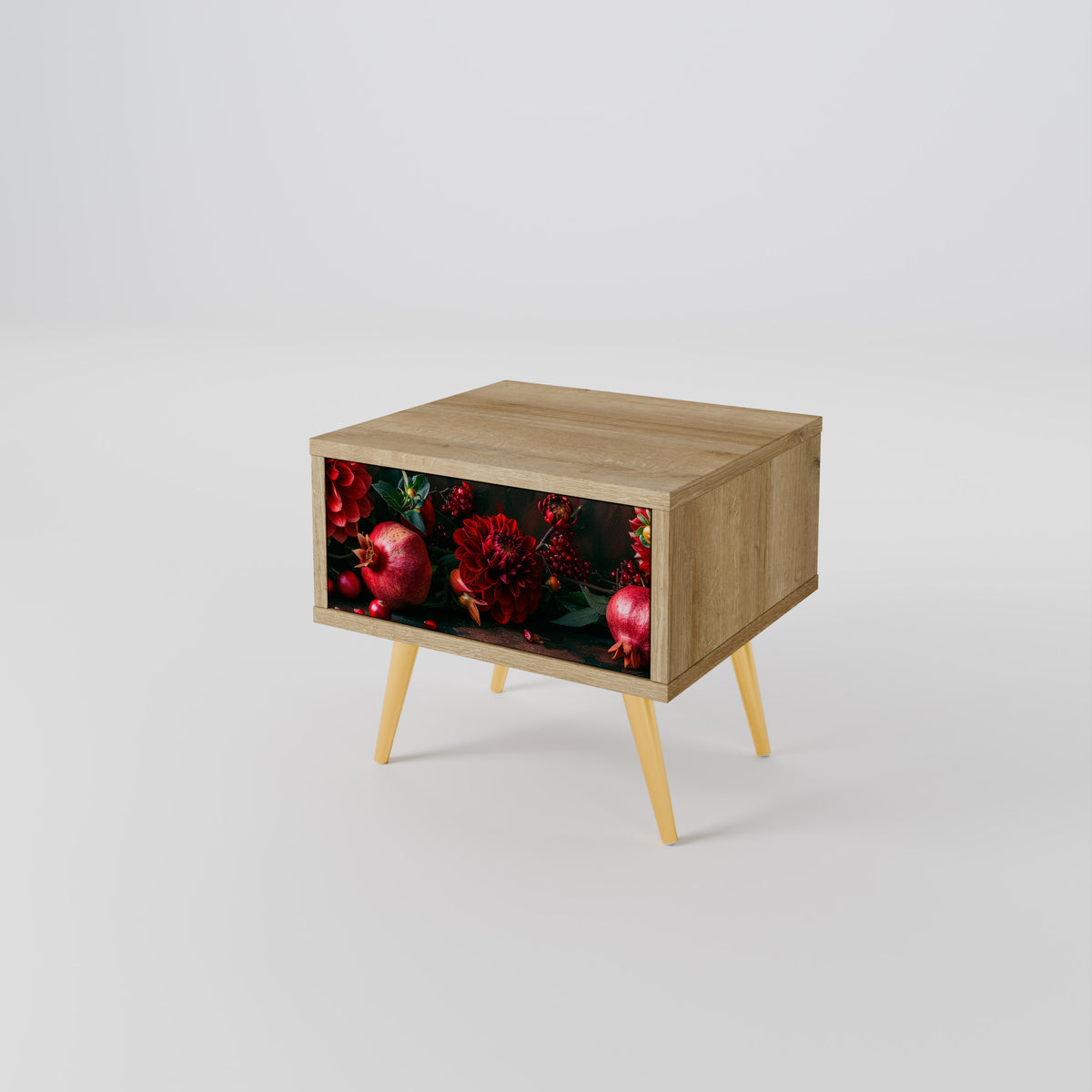 DAHLIAS AND POMEGRANATES Κομοδίνο με συρτάρι