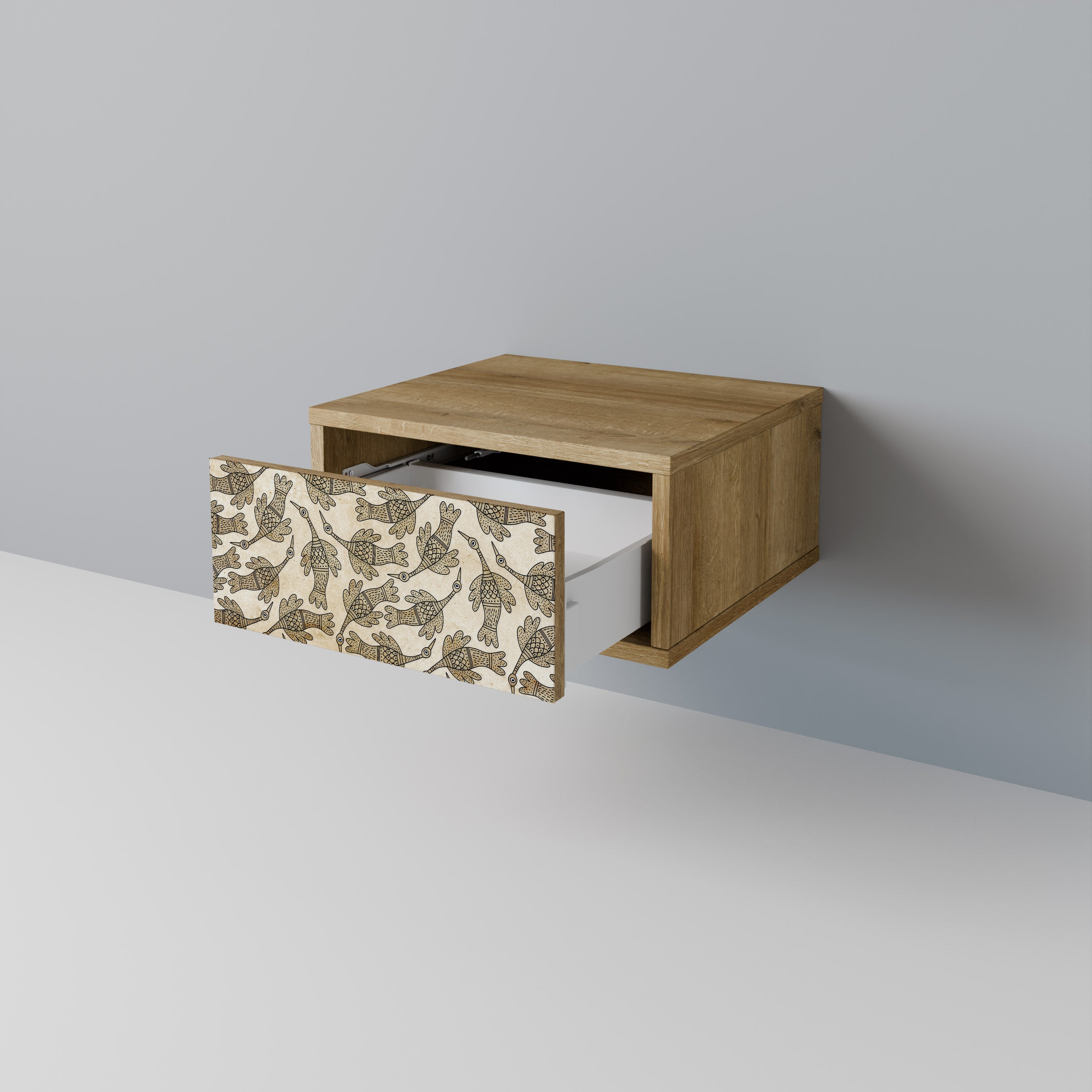 ALMONDINE SONGBIRD Nightstand in Oak Effect