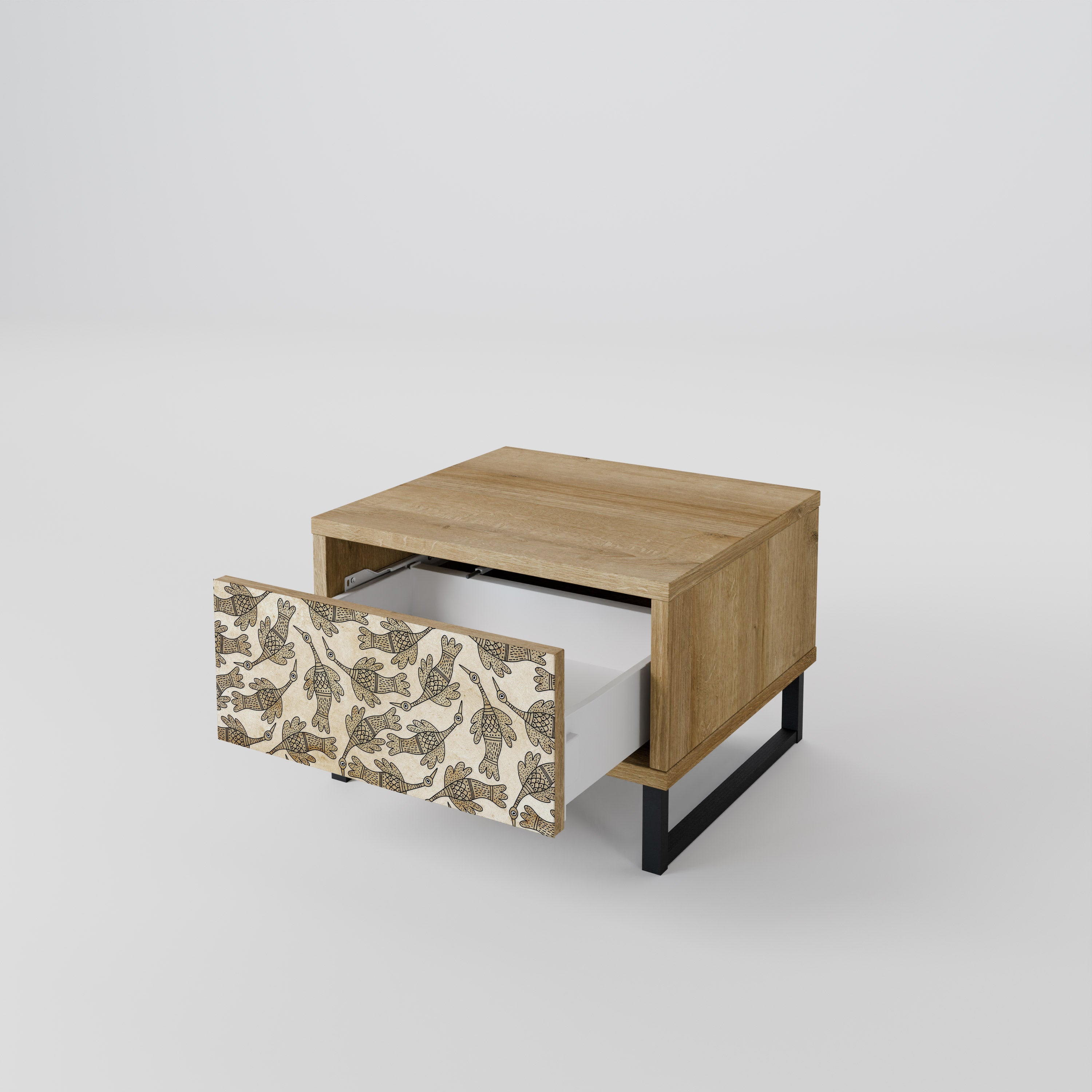 ALMONDINE SONGBIRD Nightstand in Oak Effect