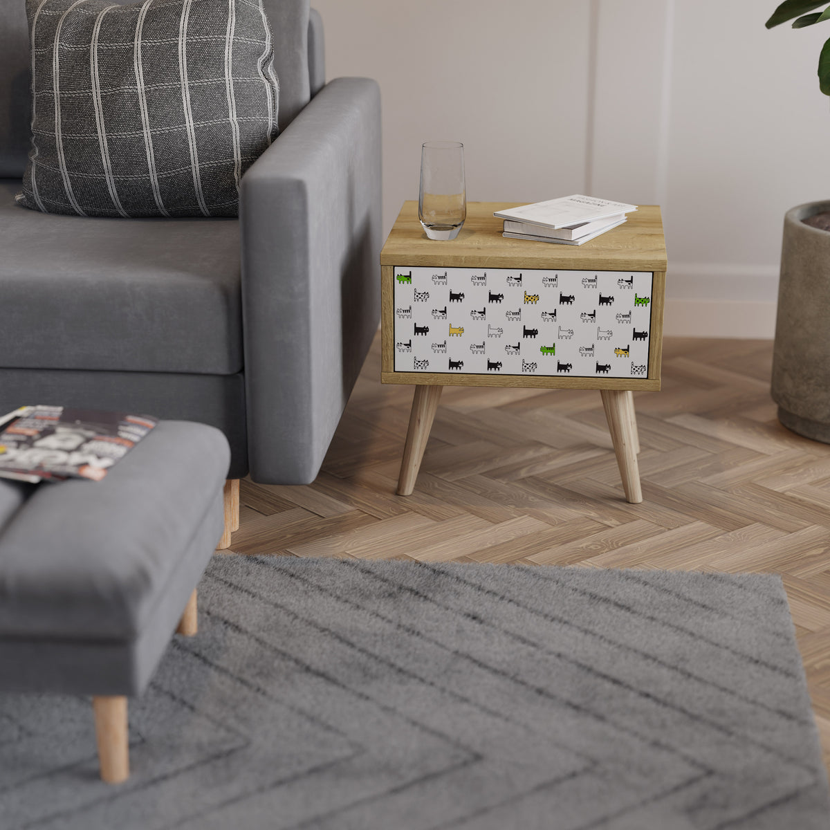 CATS COMPILATION Κομοδίνο με συρτάρι