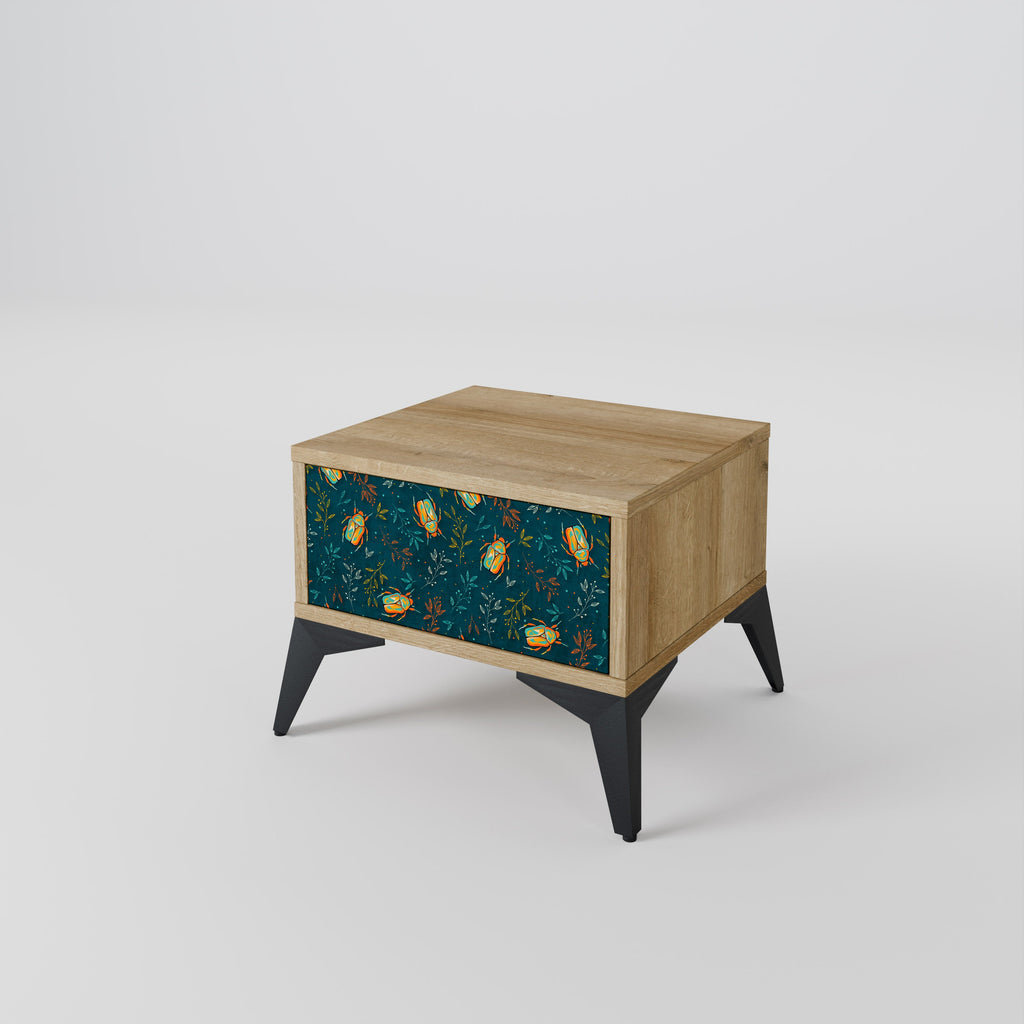 AUTUMN INSECTS Nightstand in Oak Effect