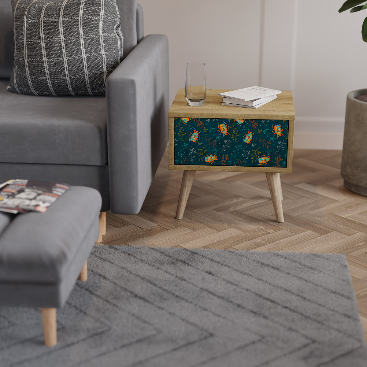 AUTUMN INSECTS Κομοδίνο με συρτάρι