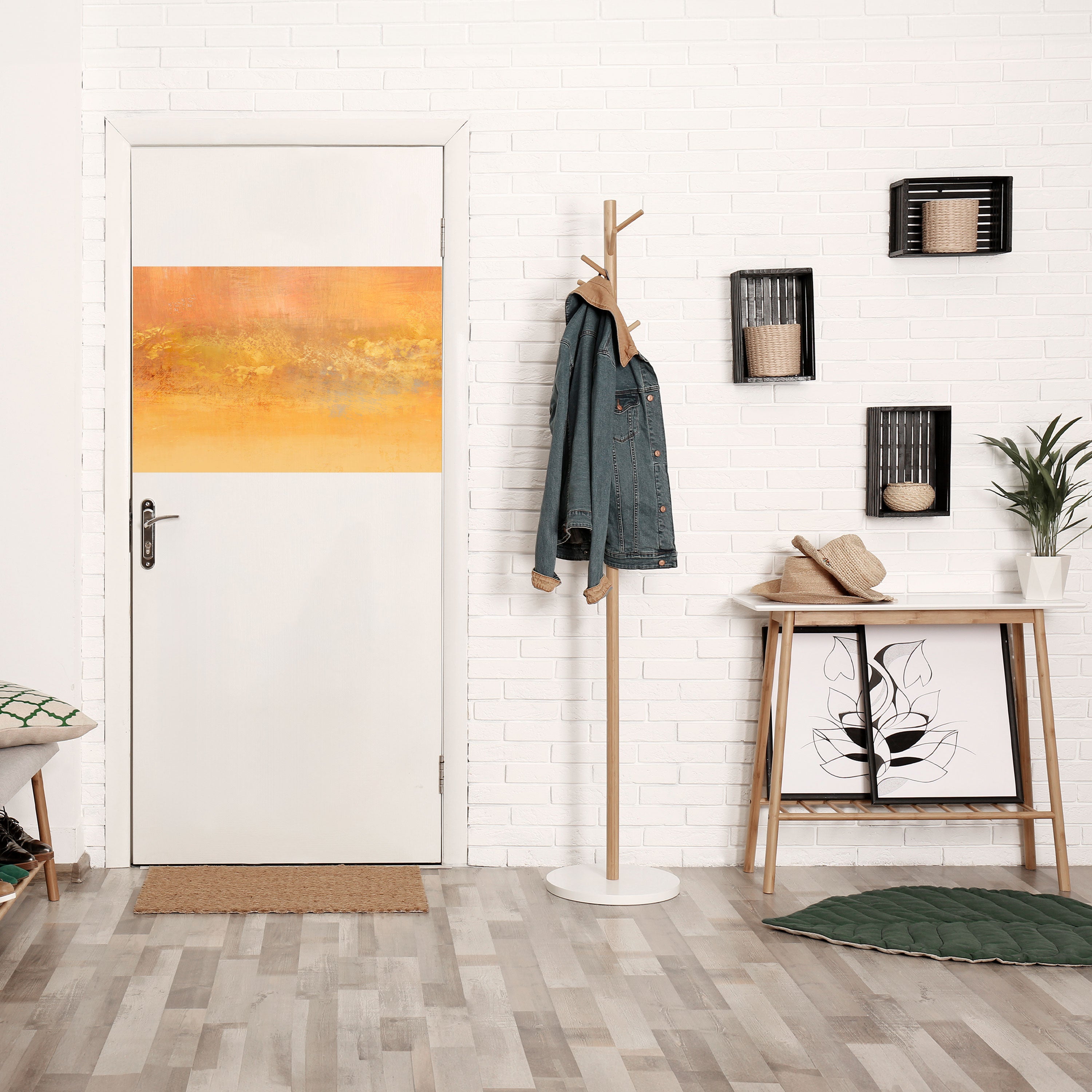 ORANGE IMPRESSION Peel and Stick Horizontal Poster