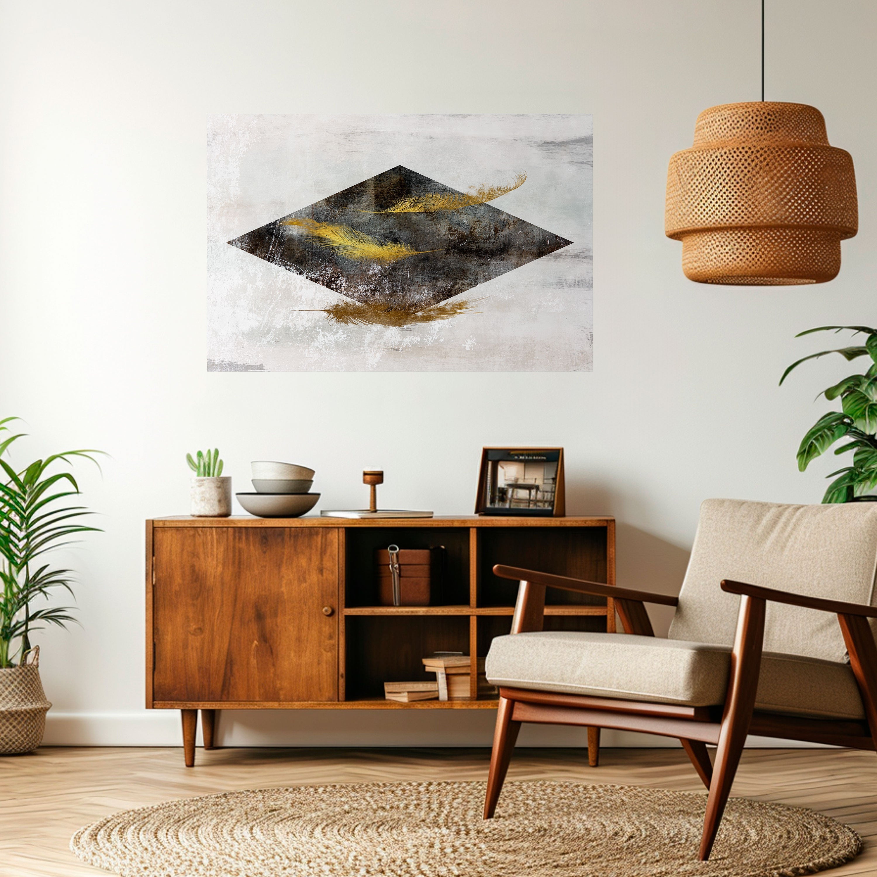 FALLING LIGHTNESS Peel and Stick Horizontal Poster