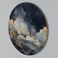 GOLDEN PEAK OF BLUE Round Wall Art