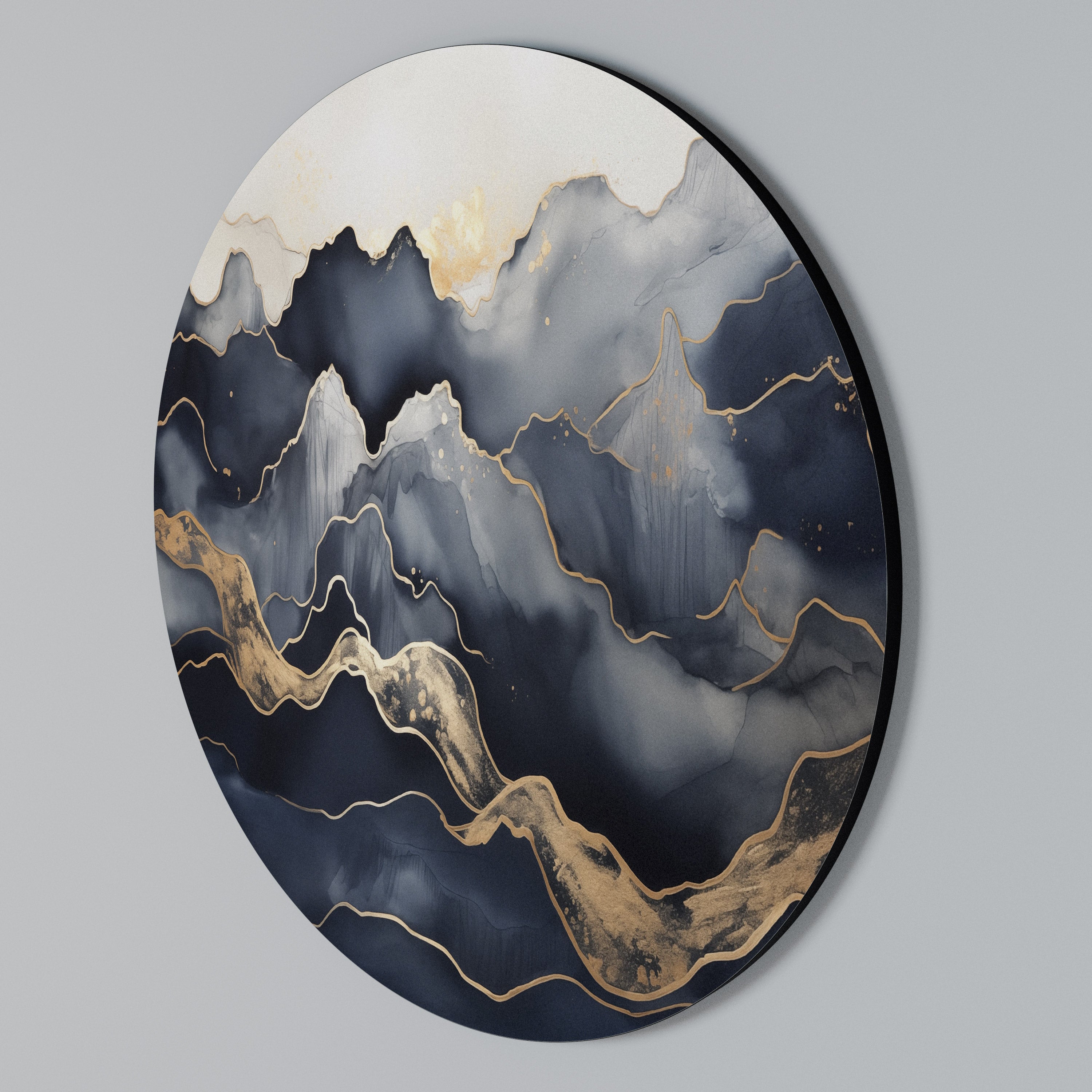 GOLDEN ALPINE BLISS Round Wall Art