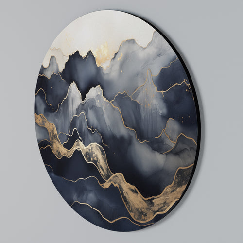 GOLDEN ALPINE BLISS Στρογγυλός πίνακας ζωγραφικής