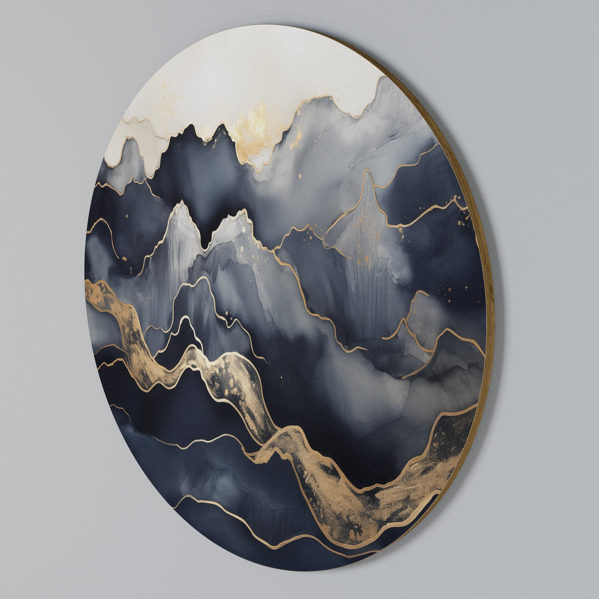 GOLDEN ALPINE BLISS Στρογγυλός πίνακας ζωγραφικής