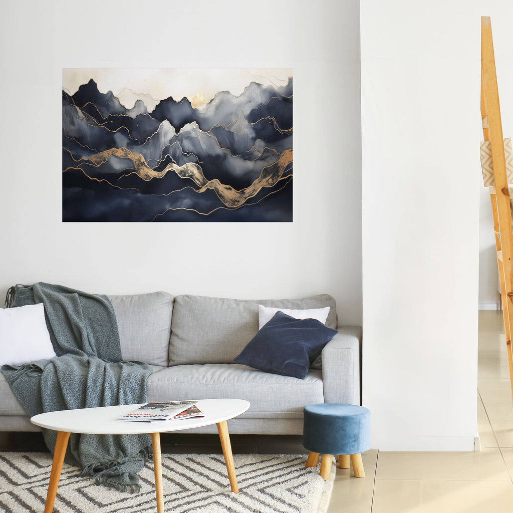 GOLDEN ALPINE BLISS Peel and Stick Horizontal Poster