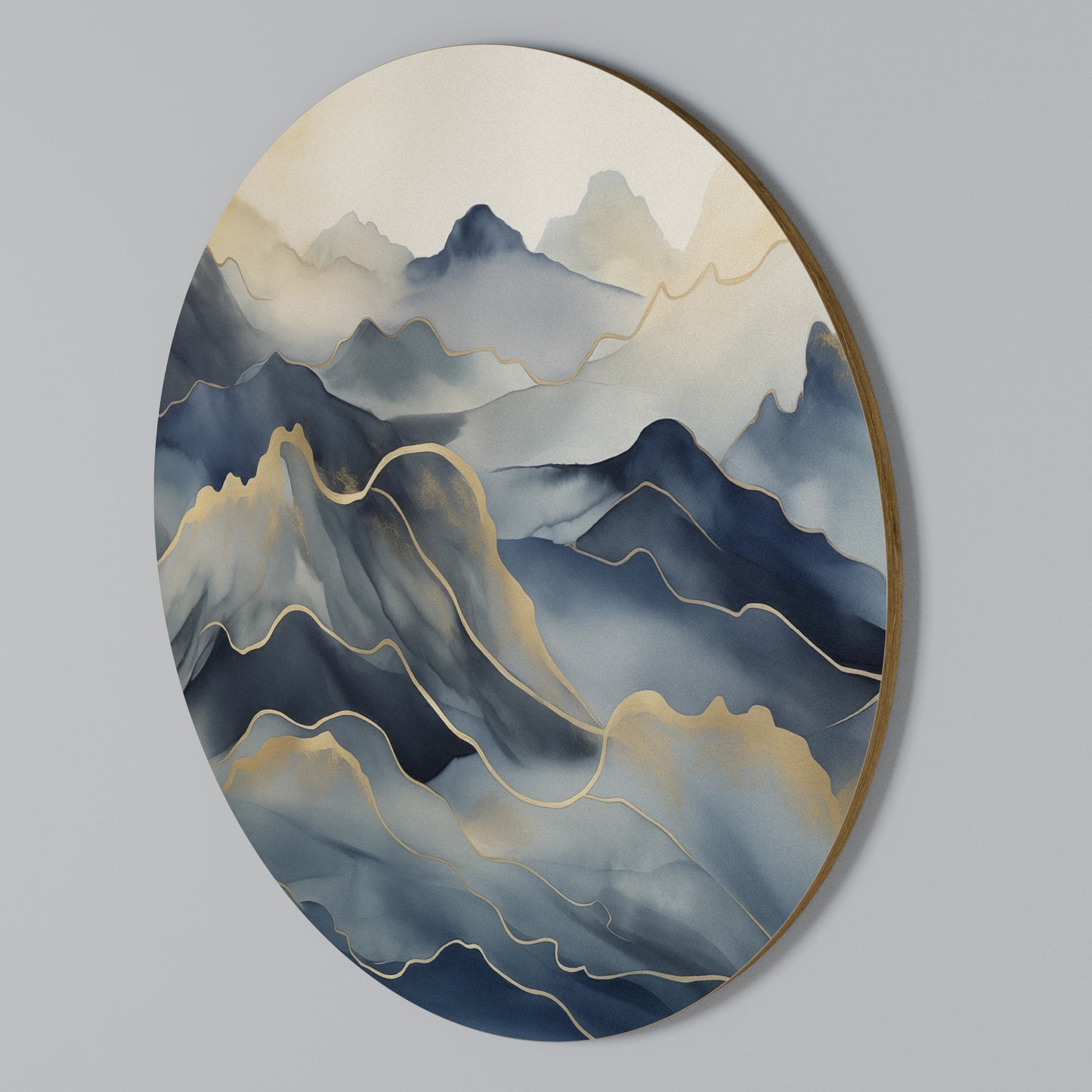 GOLDEN MOUNTAIN FOG Στρογγυλός πίνακας ζωγραφικής