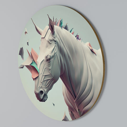 FUTURISTIC HORSE Στρογγυλός πίνακας ζωγραφικής