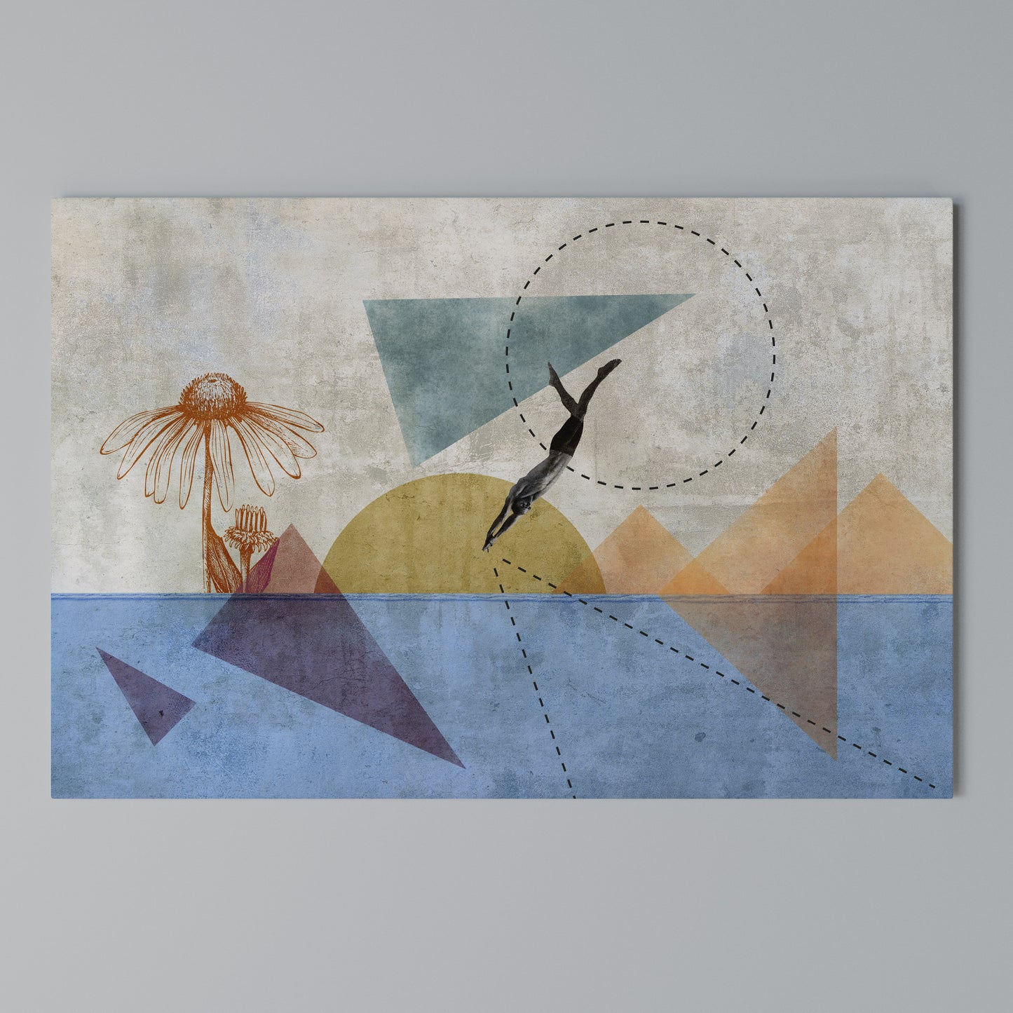 JUMP AROUND THE SHAPES Horizontal Canvas Print