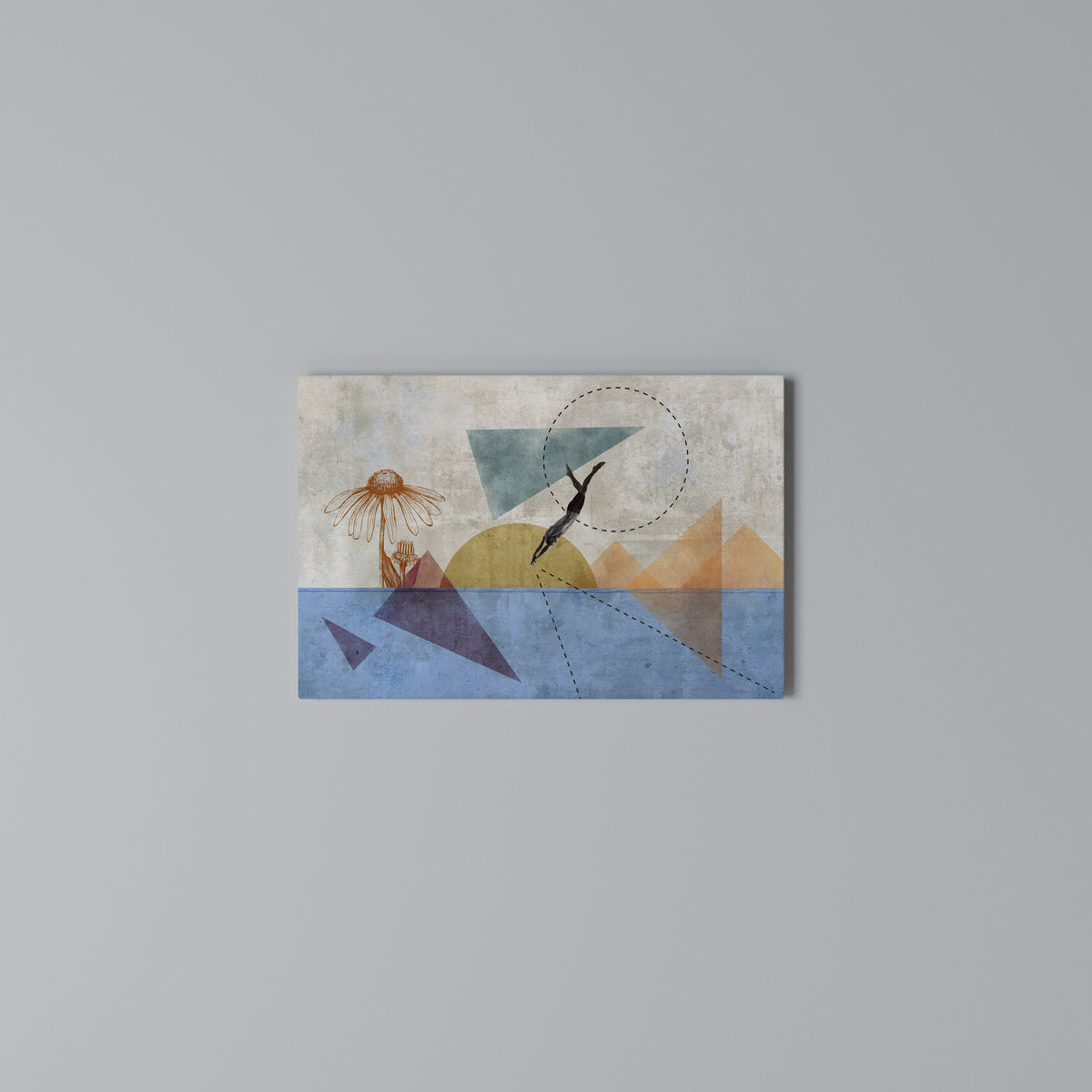 JUMP AROUND THE SHAPES Horizontal Canvas Print