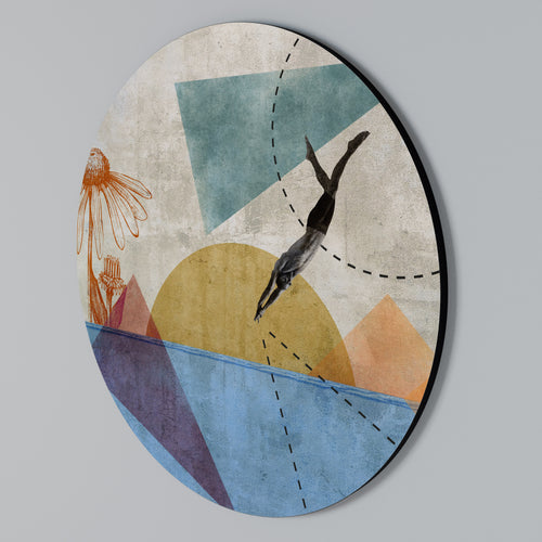 JUMP AROUND THE SHAPES Στρογγυλός πίνακας ζωγραφικής