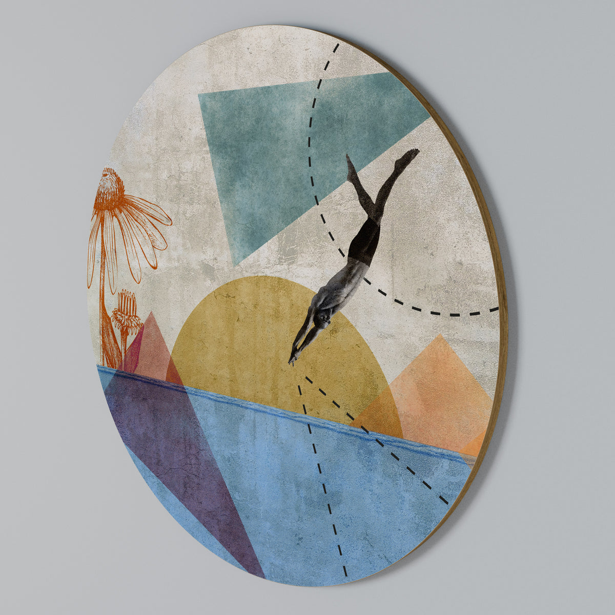 JUMP AROUND THE SHAPES Στρογγυλός πίνακας ζωγραφικής