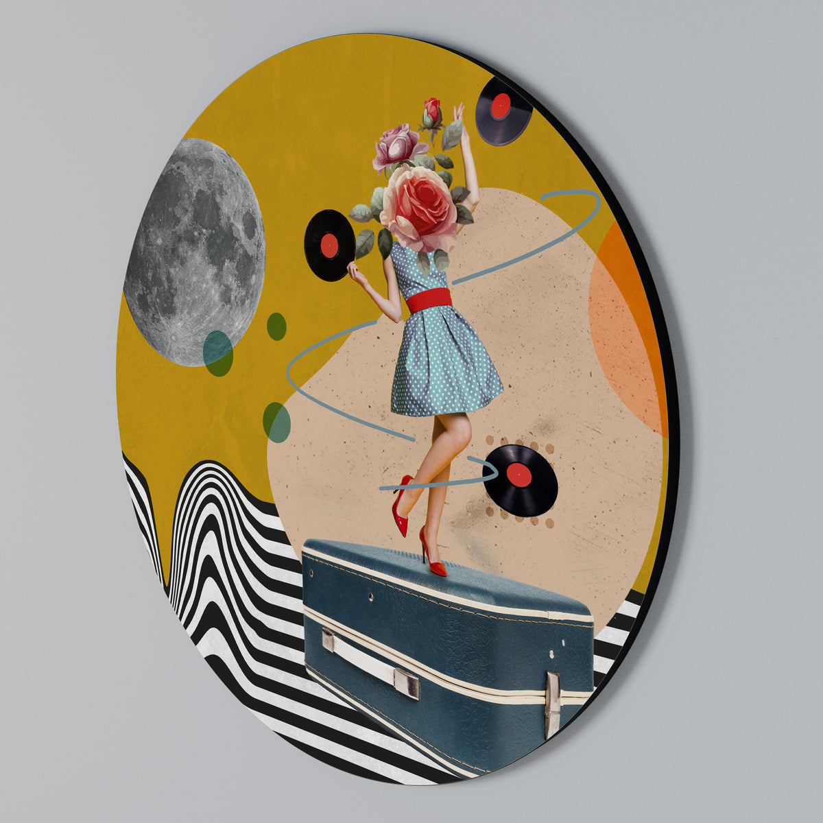 VINYL RETROSPECTION Στρογγυλός πίνακας ζωγραφικής