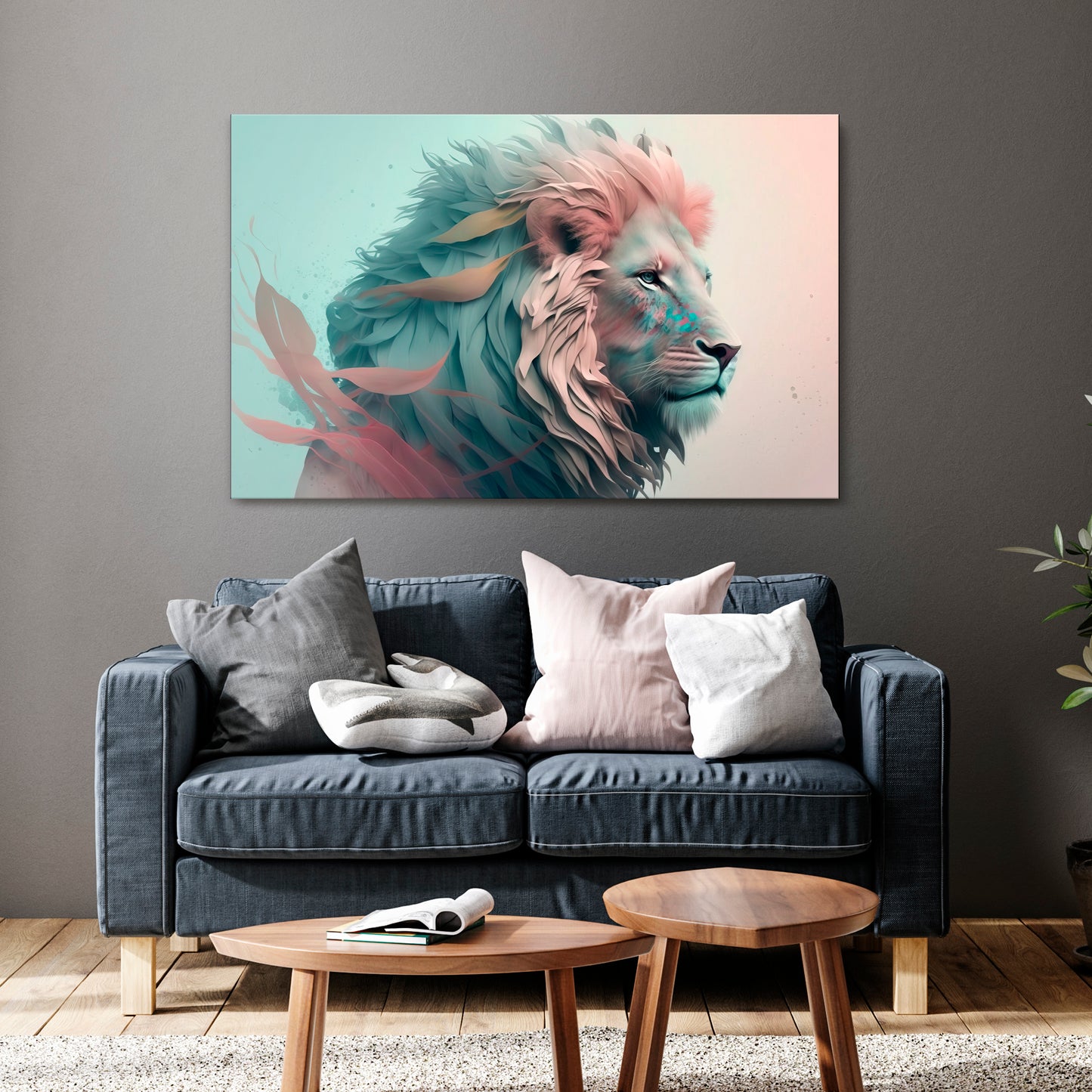 LUMINOUS LION MAJESTY Horizontal Canvas Print