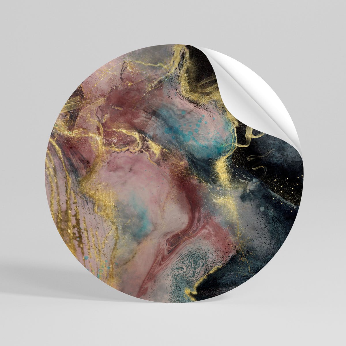EARTHY MARBLE Peel and Stick Round Sticker