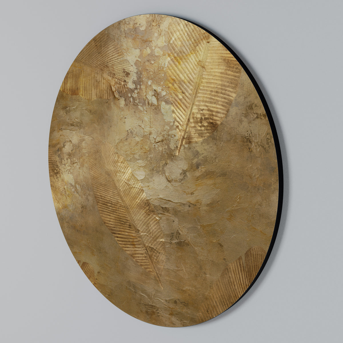 GILDED LEAF CASCADE Στρογγυλός πίνακας ζωγραφικής