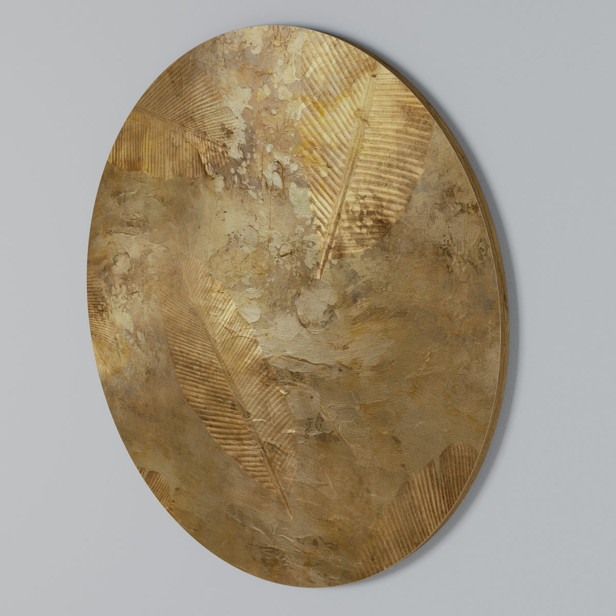 GILDED LEAF CASCADE Στρογγυλός πίνακας ζωγραφικής