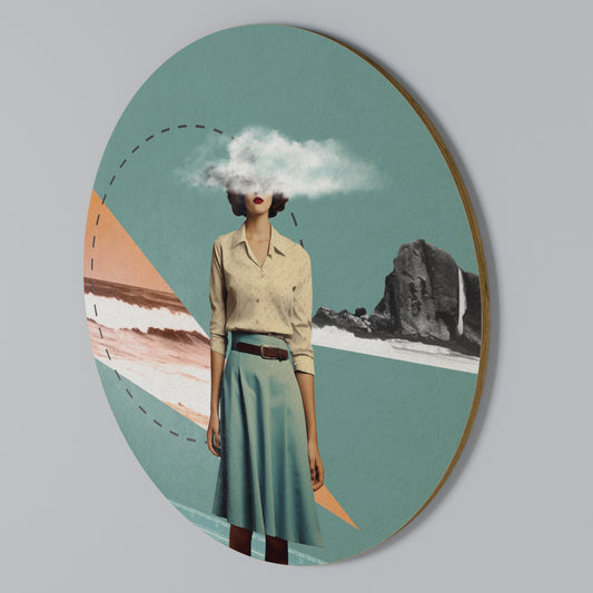 RETRO RESONANCE Round Wall Art