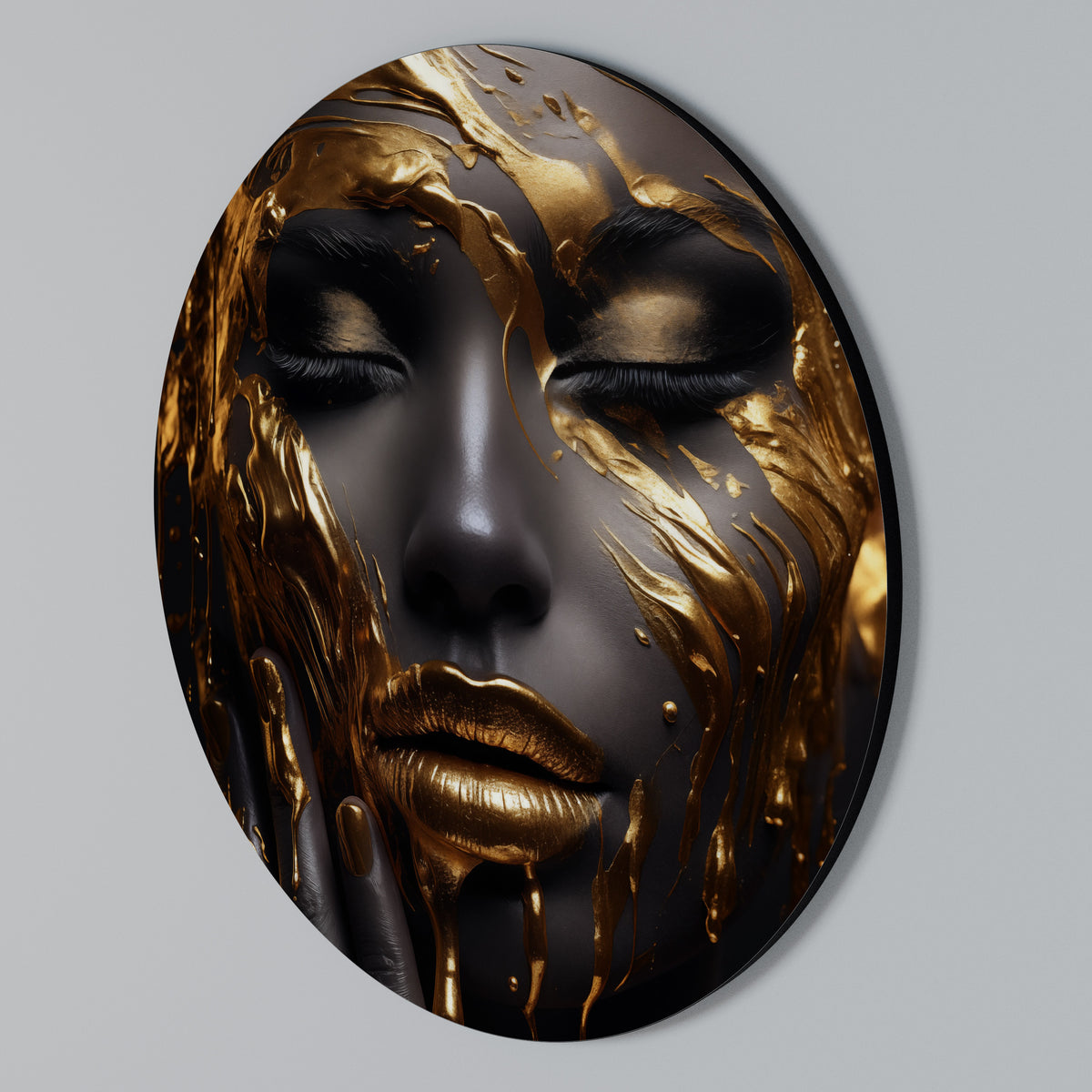 GOLDEN GODDESS Στρογγυλός πίνακας ζωγραφικής